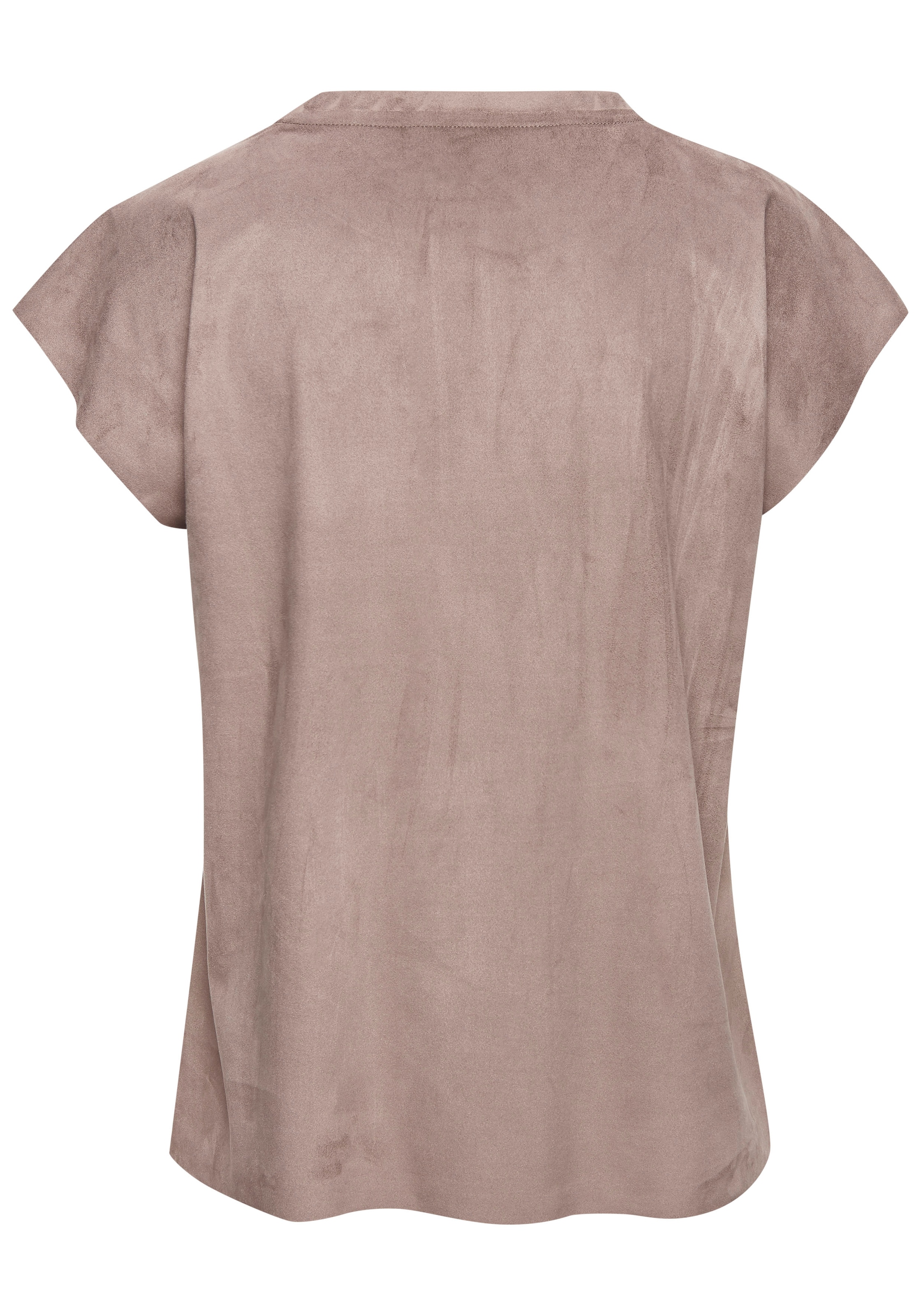French Connection T-Shirt aus Veloursleder-Imitat mit kleiner Stickerei, Loungewear
