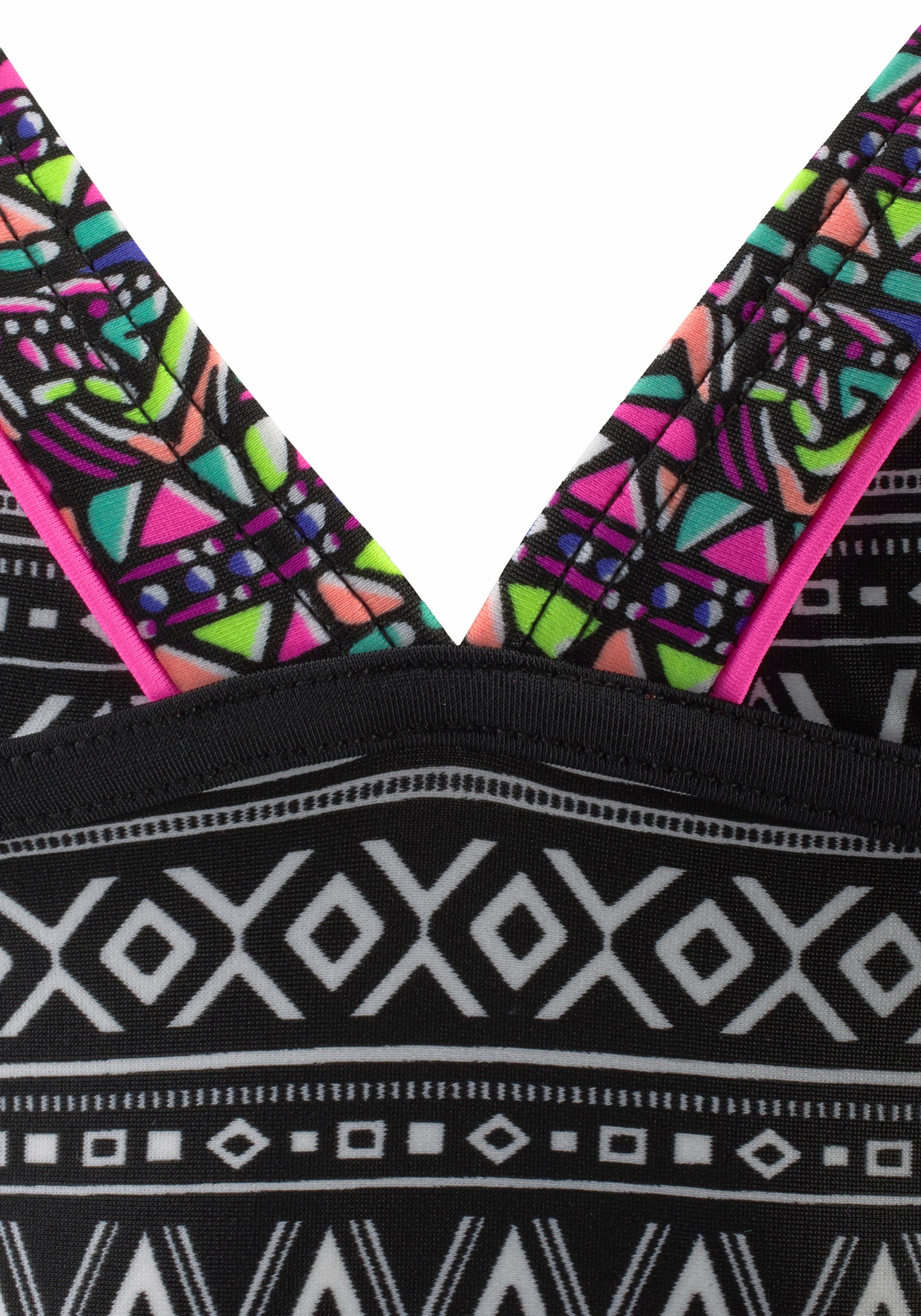 Buffalo Tankini , mit Ethnodruck und Kontrastdetails