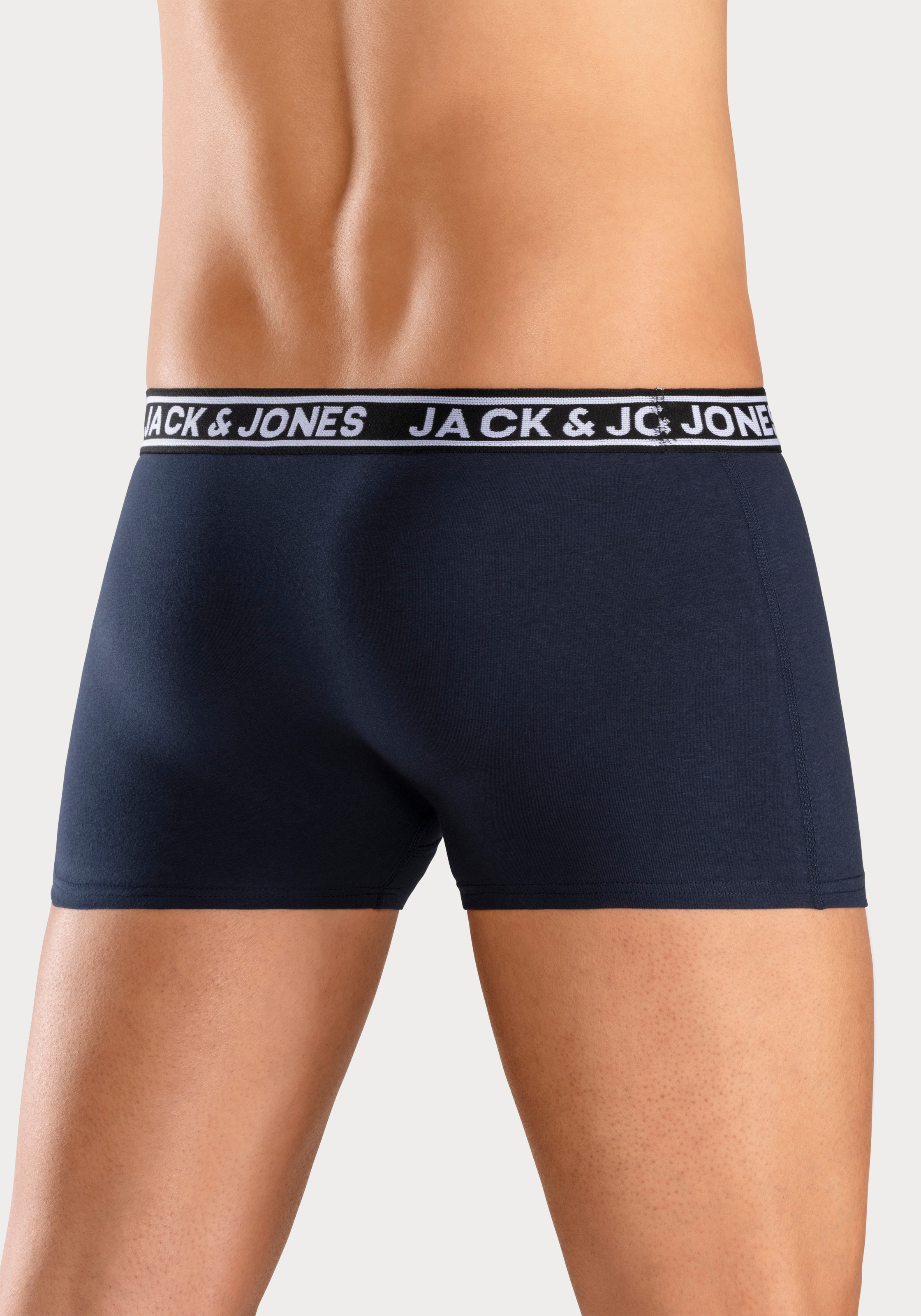 Jack & Jones Trunk »JACCRISP im 6er Pack mit Logobund und Stretchkomfort« Packung, 6 Stk. unifarben mit Farbeinsatz, modisch, eng anliegend, Baumwollmischung