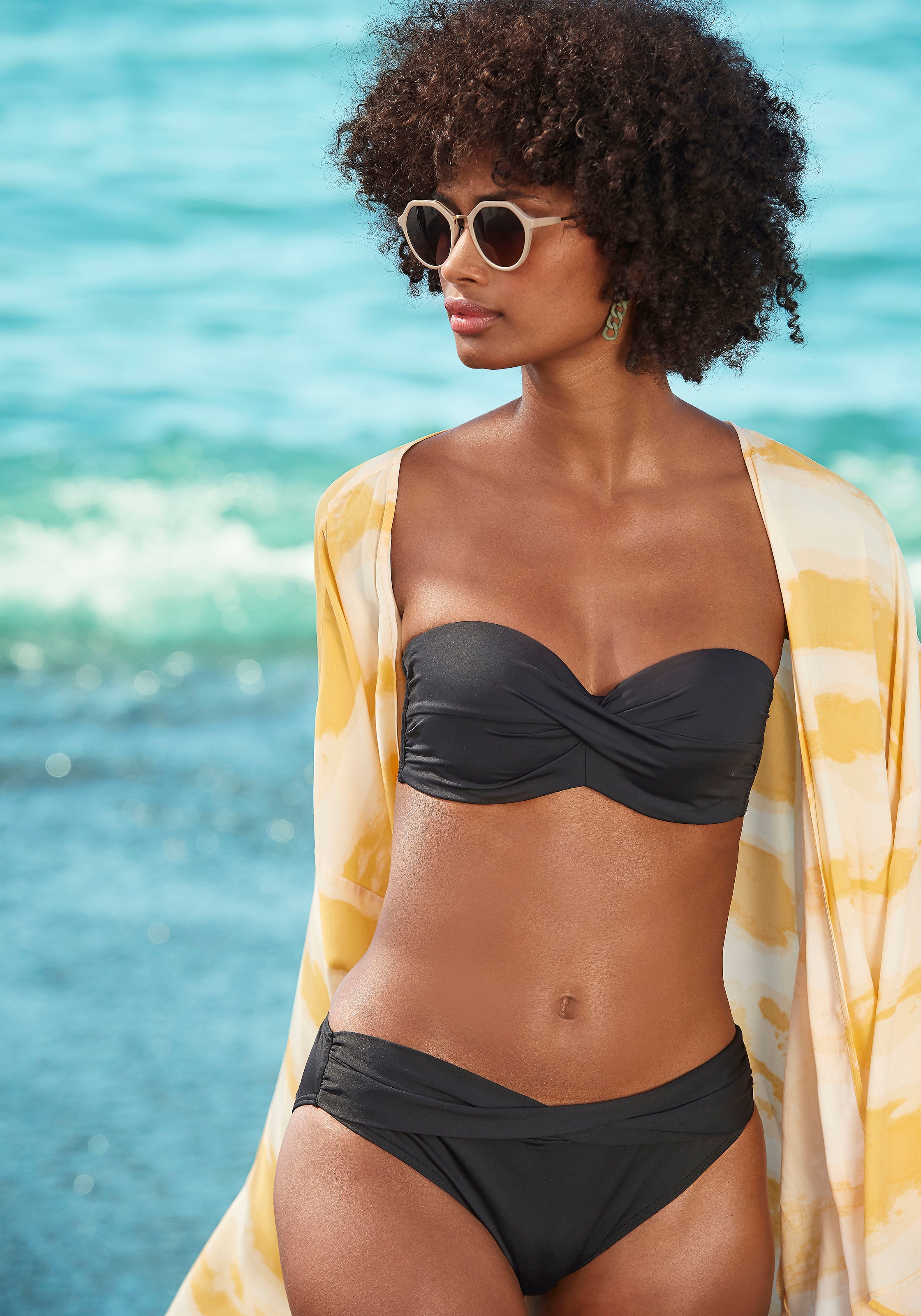 s.Oliver Bandeau-Bikini-Top »Spain«, in unifarben mit Wickeloptik