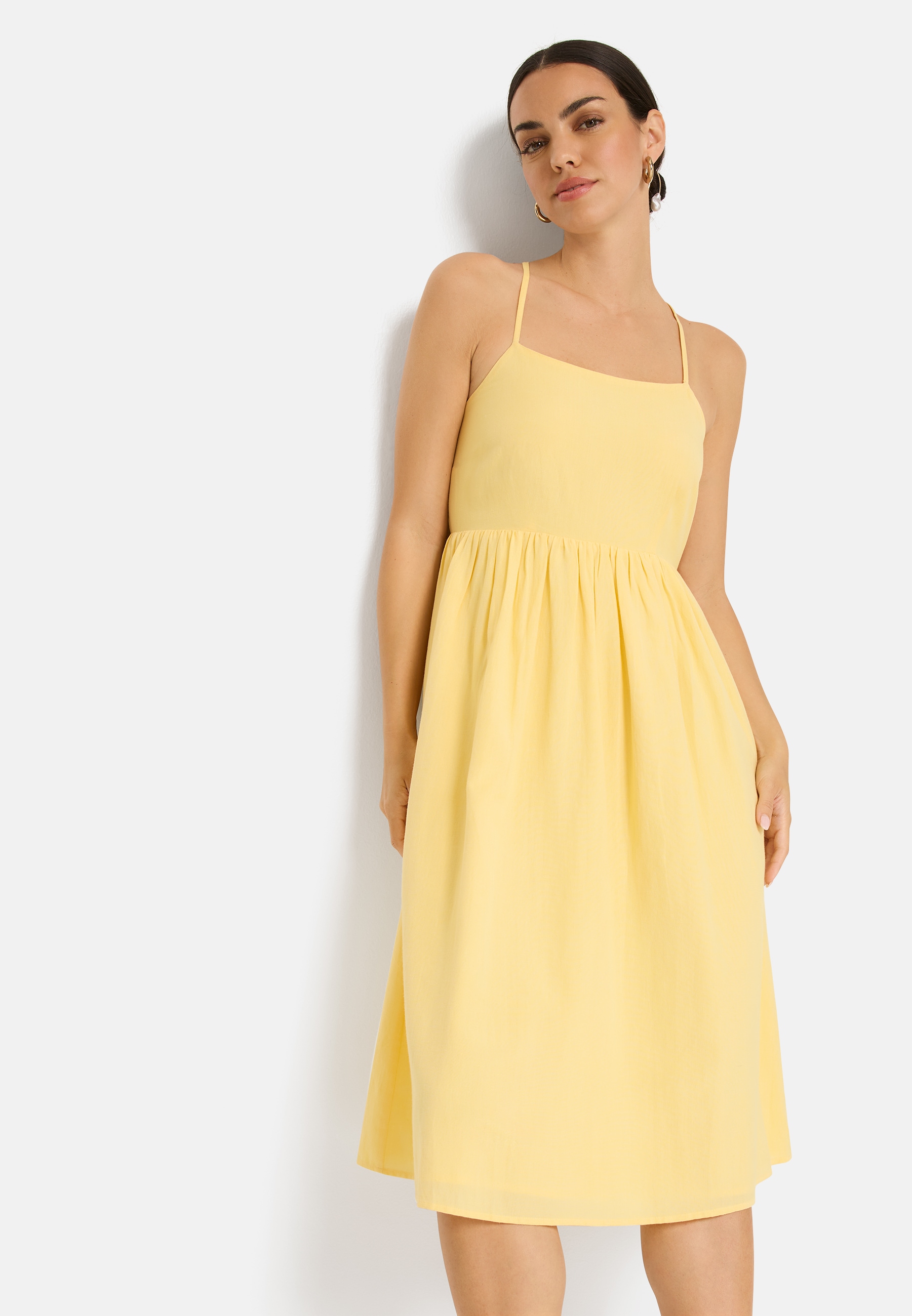 LSCN by LASCANA Midikleid Ohne Taschen mit tiefem Rückenausschnitt, Sommerkleid