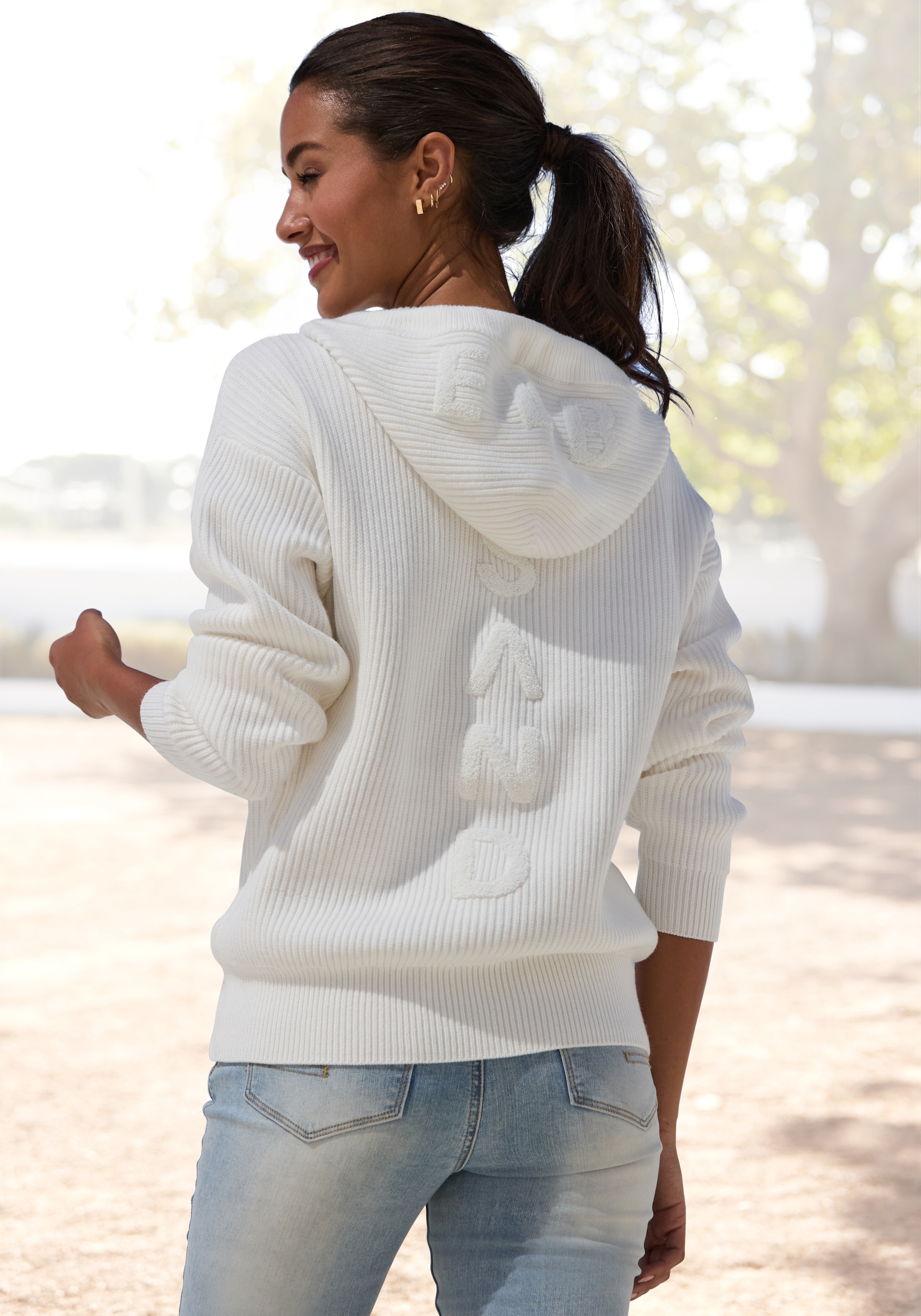 Elbsand Kapuzenstrickjacke