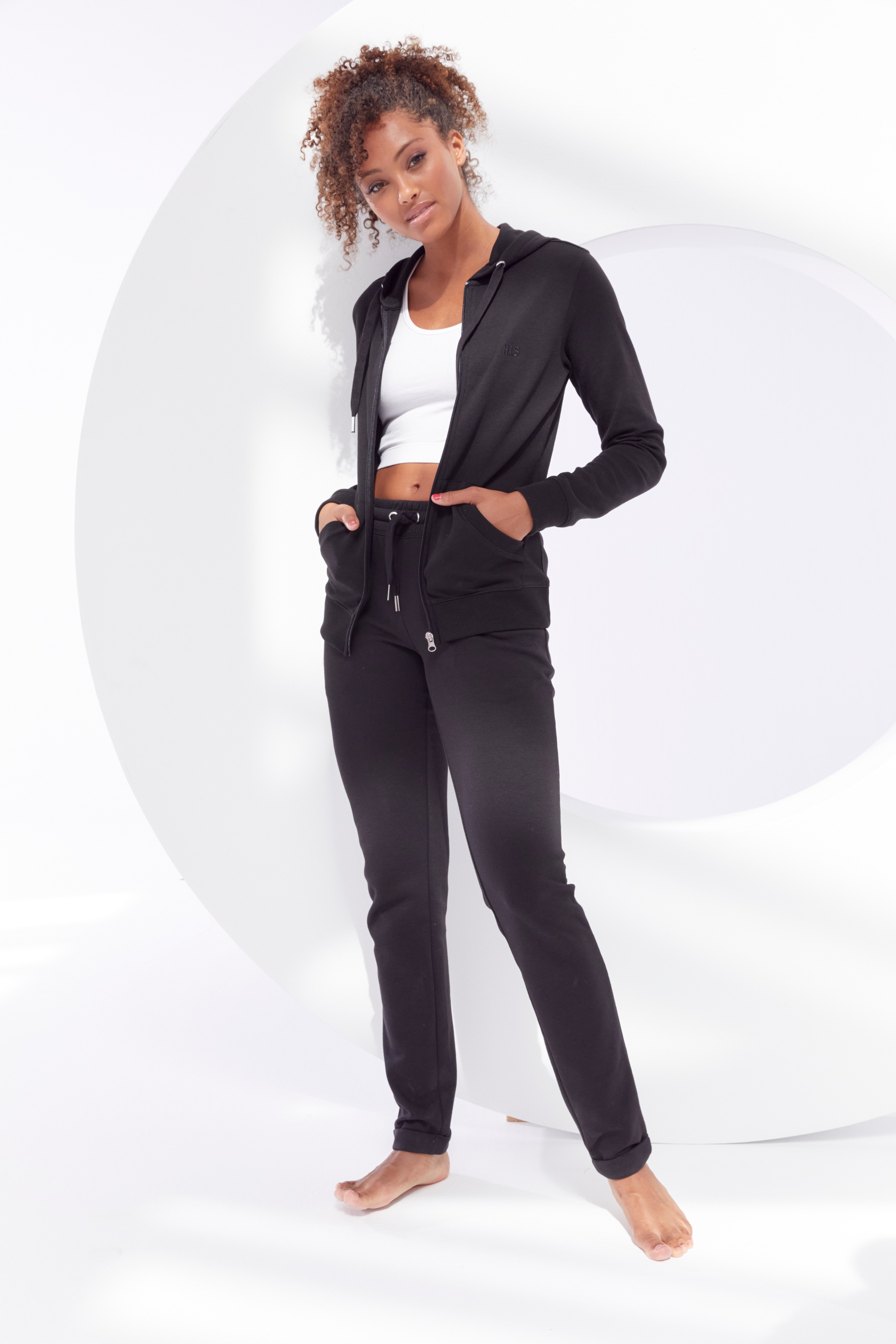 H.I.S Sweathose, Schlupfhose mit kleinem Aufschlag am Saum, Loungewear
