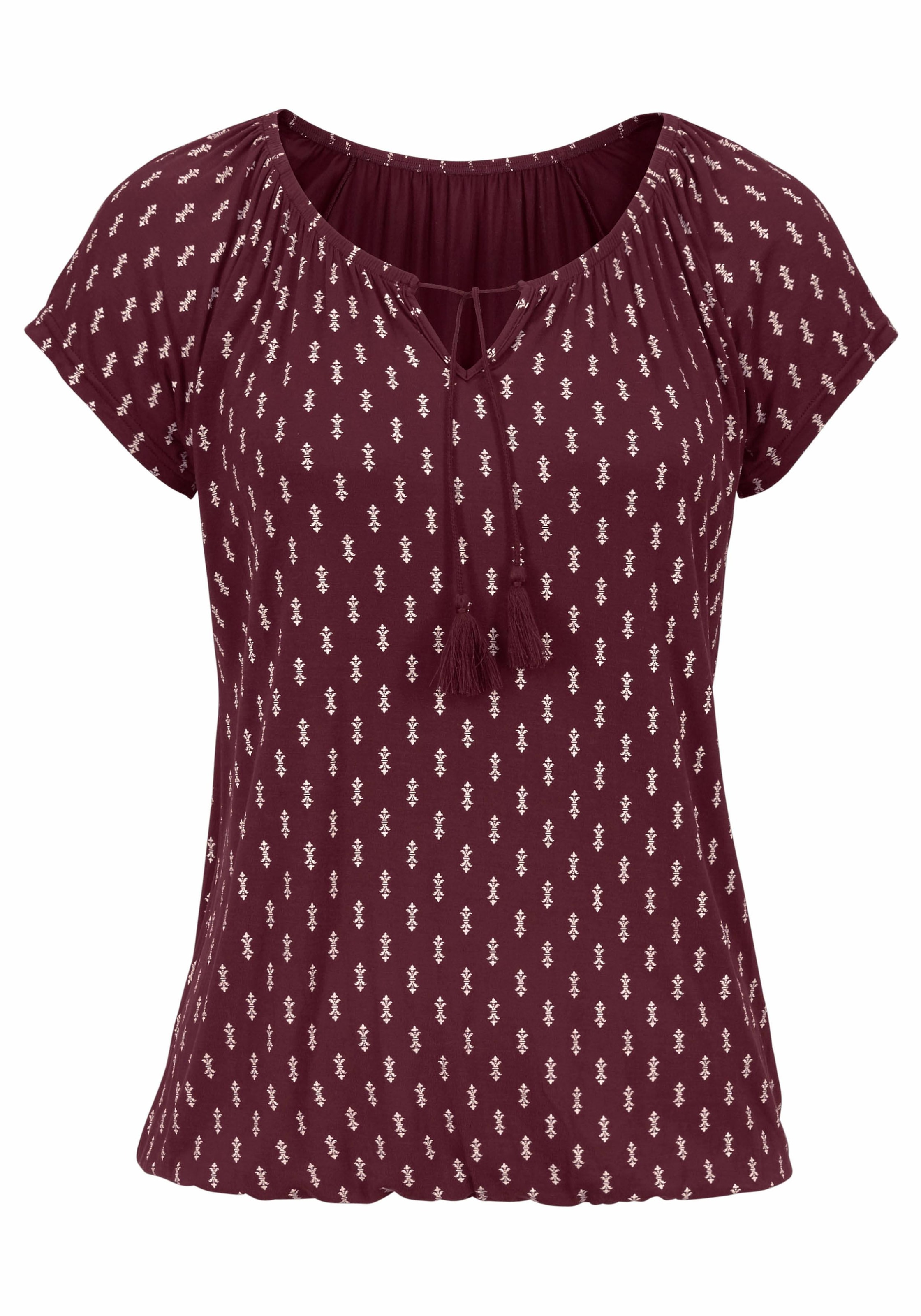 Vivance Kurzarmshirt »mit leicht gerafftem Ausschnitt«, (2er-Pack), aus weichem Viskose-Stretch