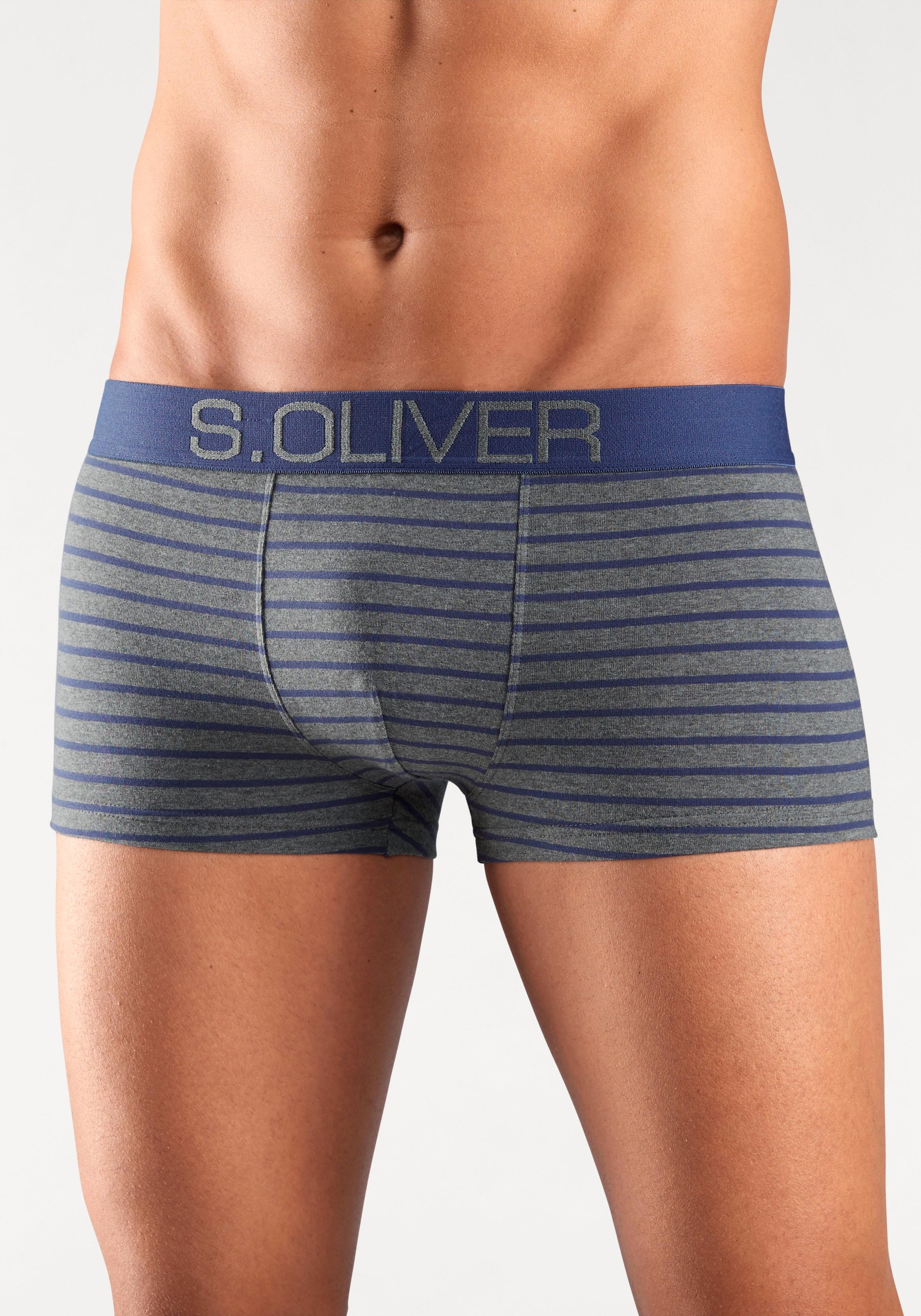 s.Oliver Hipster, (Packung, 4 St.), knapp sitzende Boxershorts für Herren aus Baumwoll-Mix