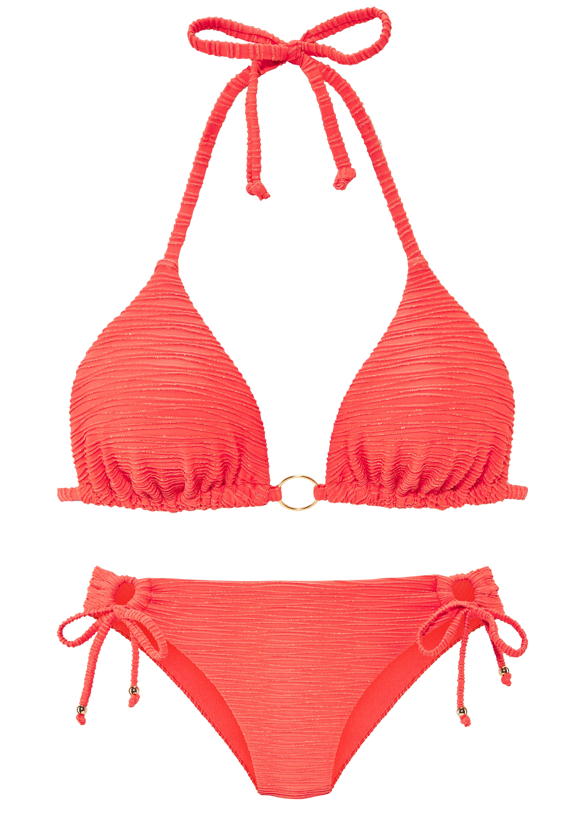 LASCANA Triangel-Bikini Glitzernde Strukturware