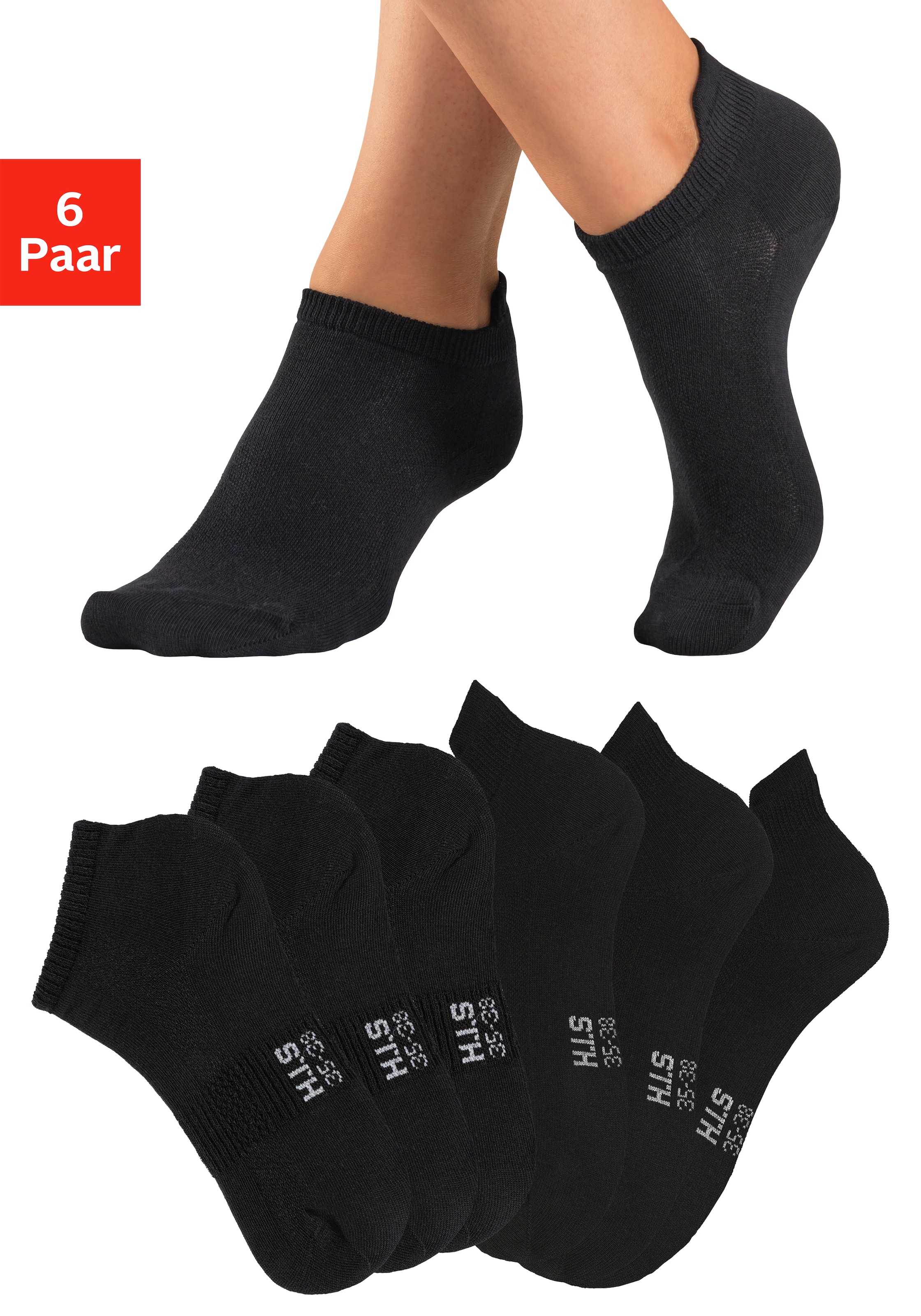 H.I.S Sportsocken Packung, 6 Stk. tlg. Kurzsocken und Sneakersocken in einem Pack