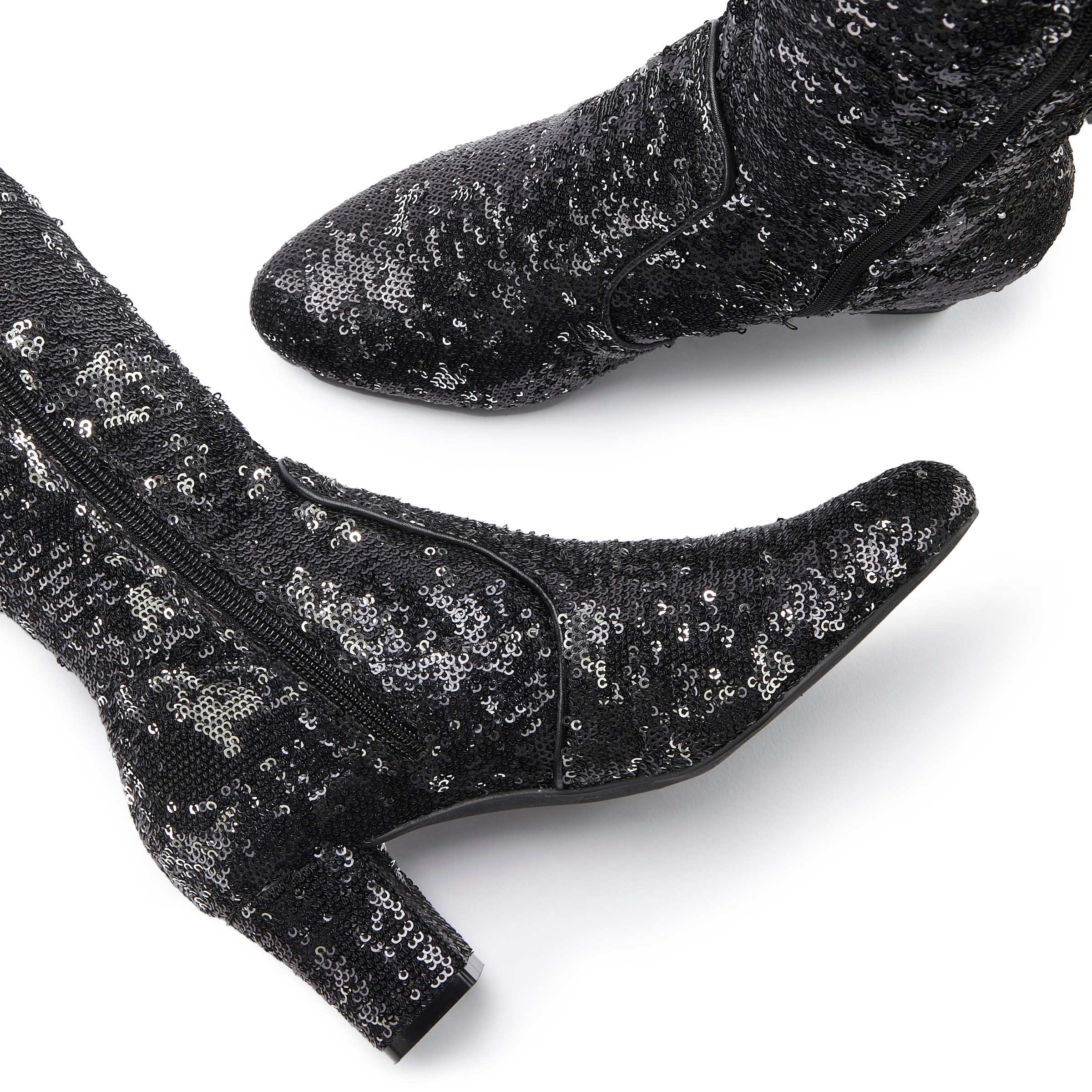 LASCANA Belle Affaire Stiefel »Paillettenverzierter Langschaftstiefel,«, Langer Stiefel, Stiefelette, Blockabsatz