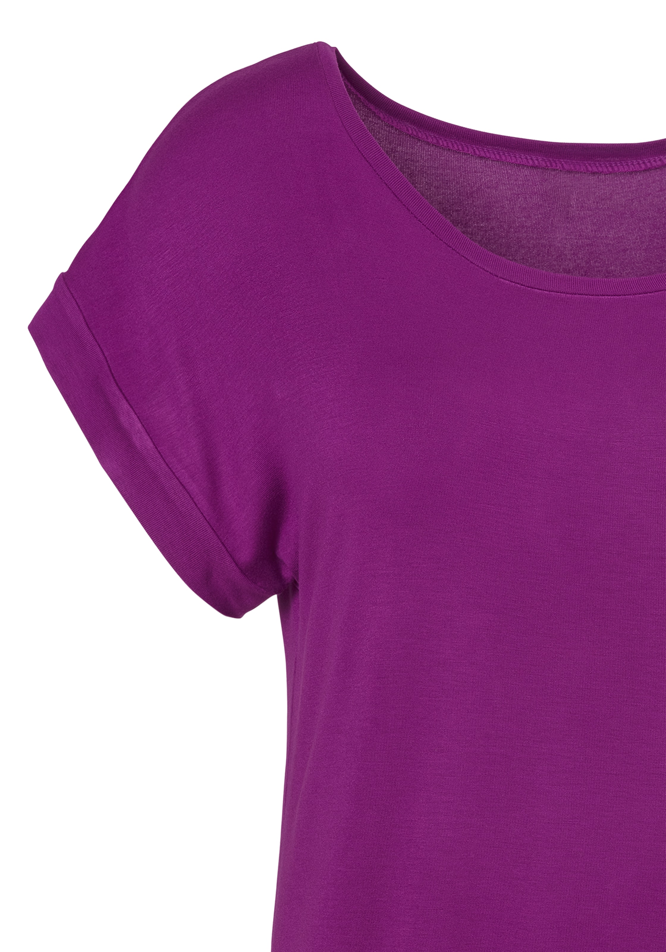 Vivance Kurzarmshirt »mit Gummizug im Bund«, (2er-Pack), aus weichem Viskose-Stretch