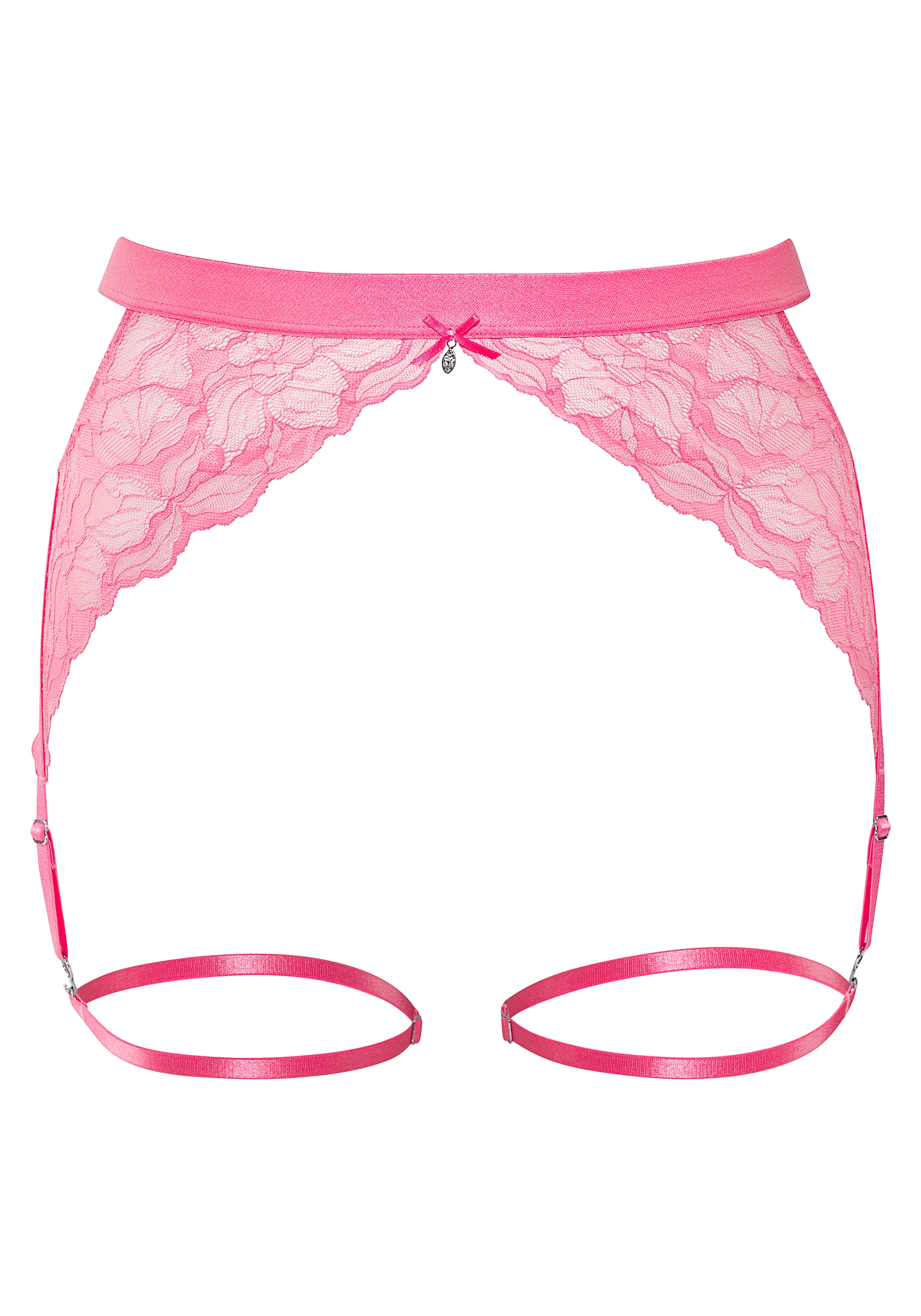 LASCANA Strapsgürtel aus edler, dezent transparenter Spitze mit dekorativen Bändchen