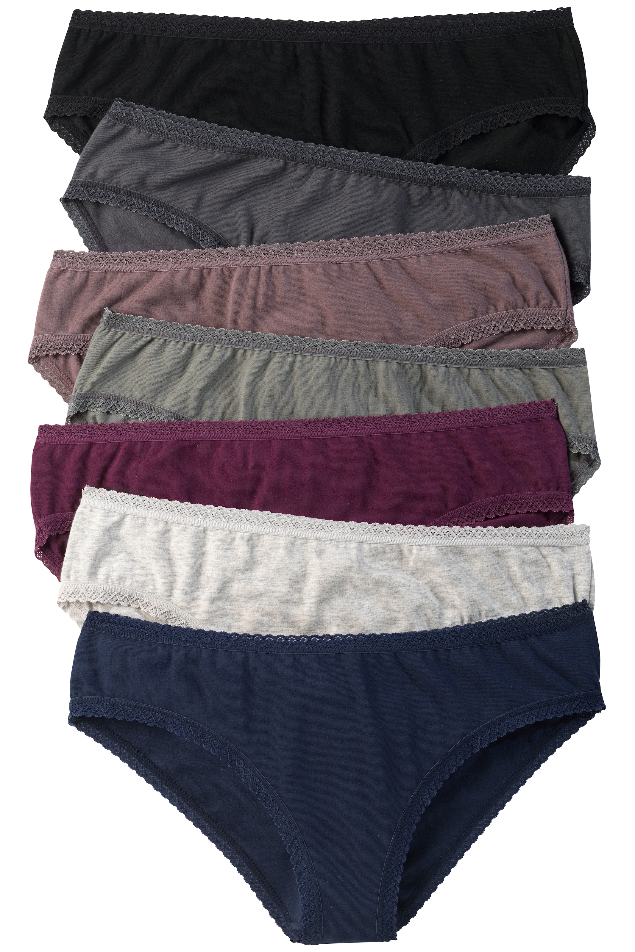 Vivance Jazz-Pants Slips, (7er-Pack), aus weicher Baumwollqualität mit feiner Spitzeneinfassung