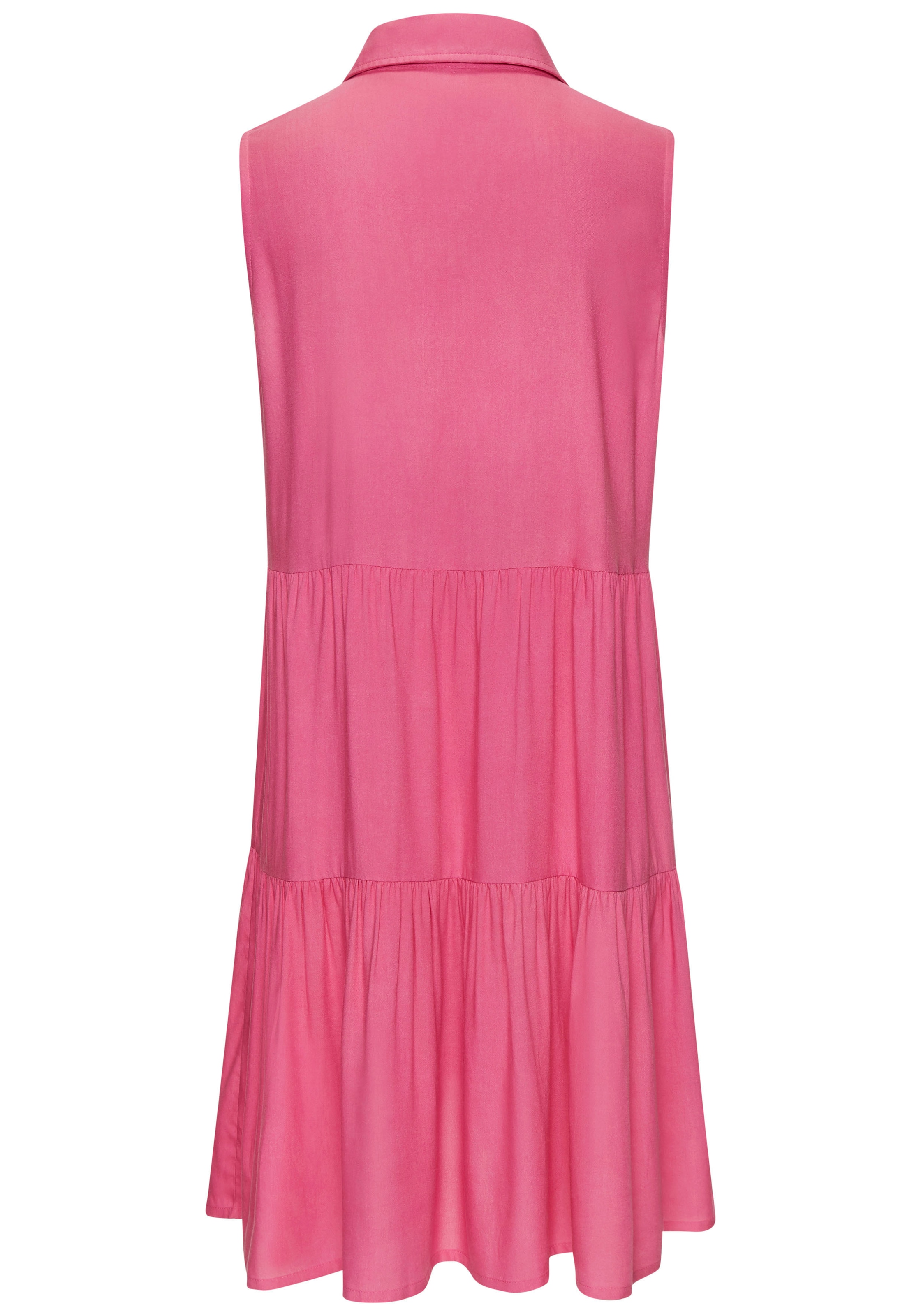 Vivance Sommerkleid, aus gewebter Viskose, Blusenkleid mit Knopfleiste und Hemdblusenkragen