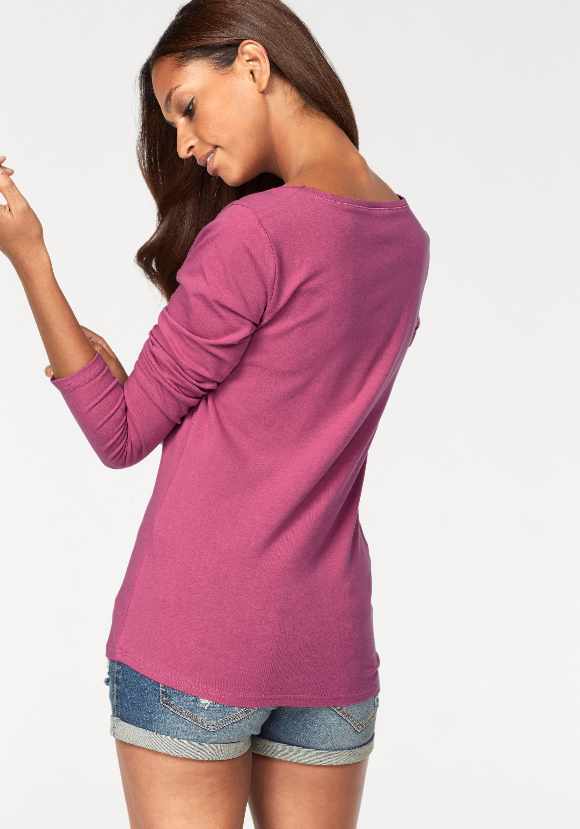 Vivance Langarmshirt »aus elastischer Baumwoll-Qualität«, (2er-Pack)
