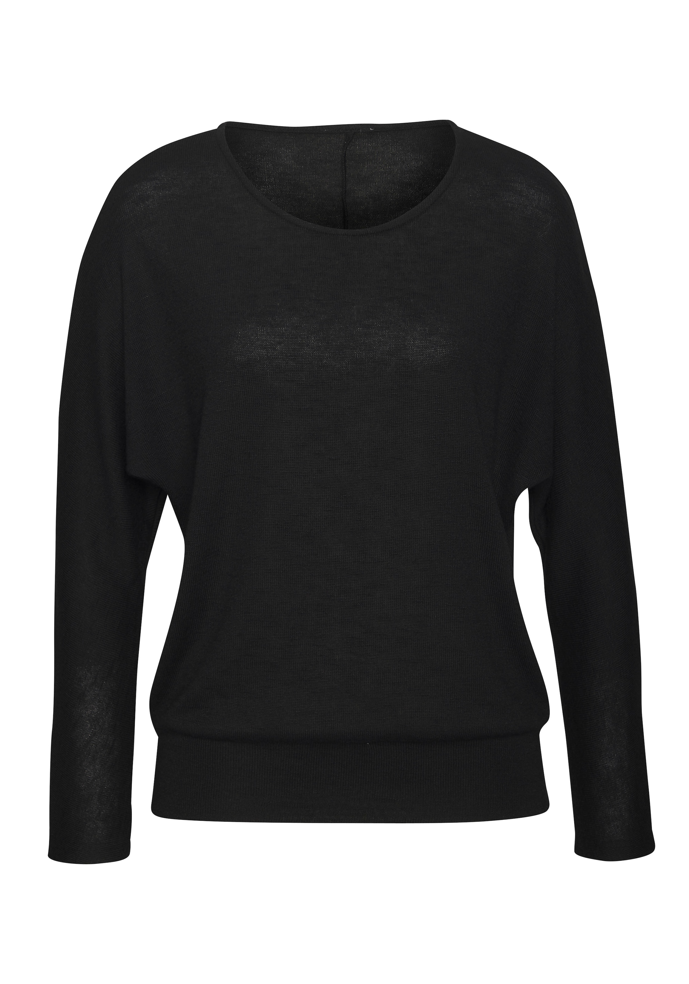 Vivance Langarmshirt »mit breitem Bund«, aus strukturiertem Feinstrick mit Viskose