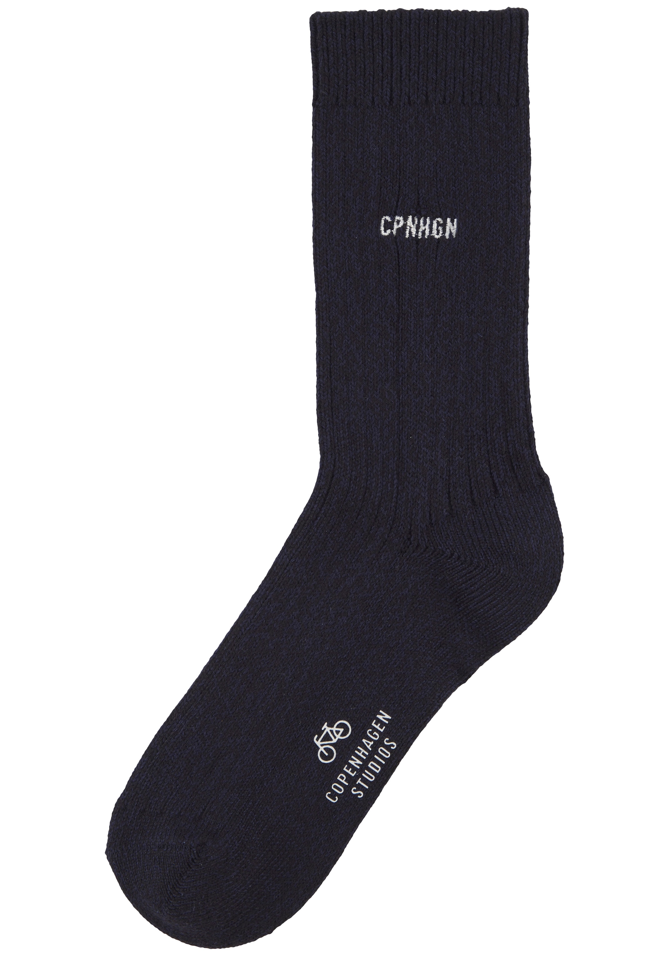 Copenhagen Studios Basicsocken, (1 Paar), gerippt mit Logo Stickerei