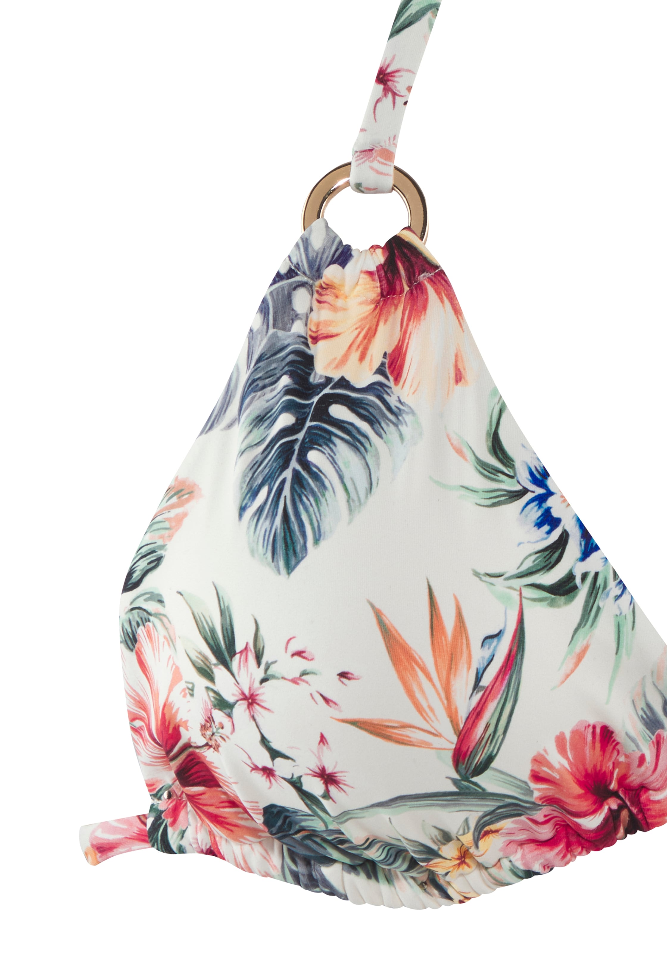 LASCANA Triangel-Bikini-Top »Salsa«, Goldfarbene Zierringe