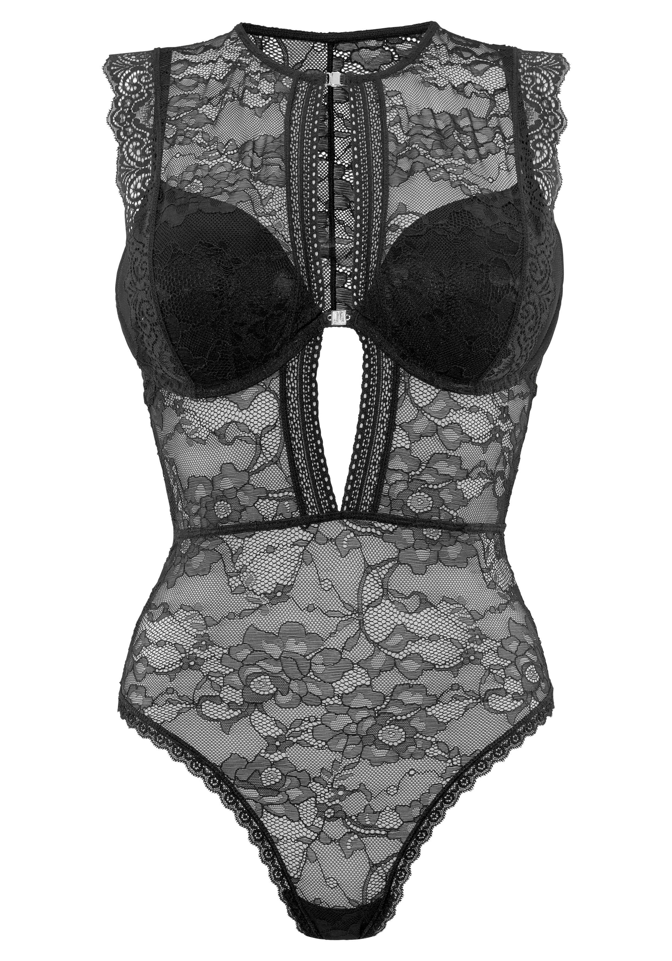 JETTE Body, rundherum aus transparenter Spitze, sexy Dessous, Reizwäsche