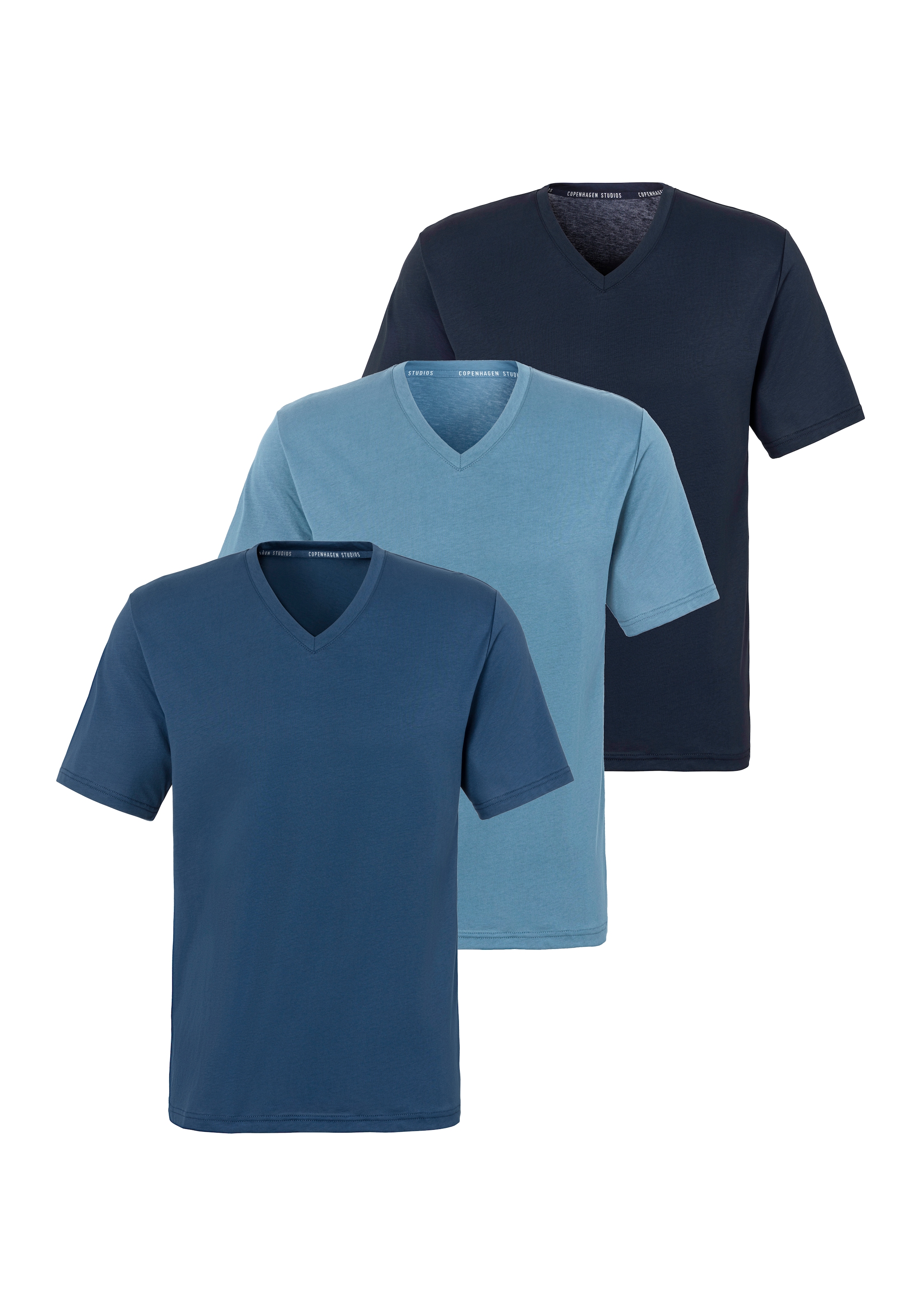 Copenhagen Studios T-Shirt, (3er-Pack), Unterziehshirt aus hochwertiger Bio-Baumwolle