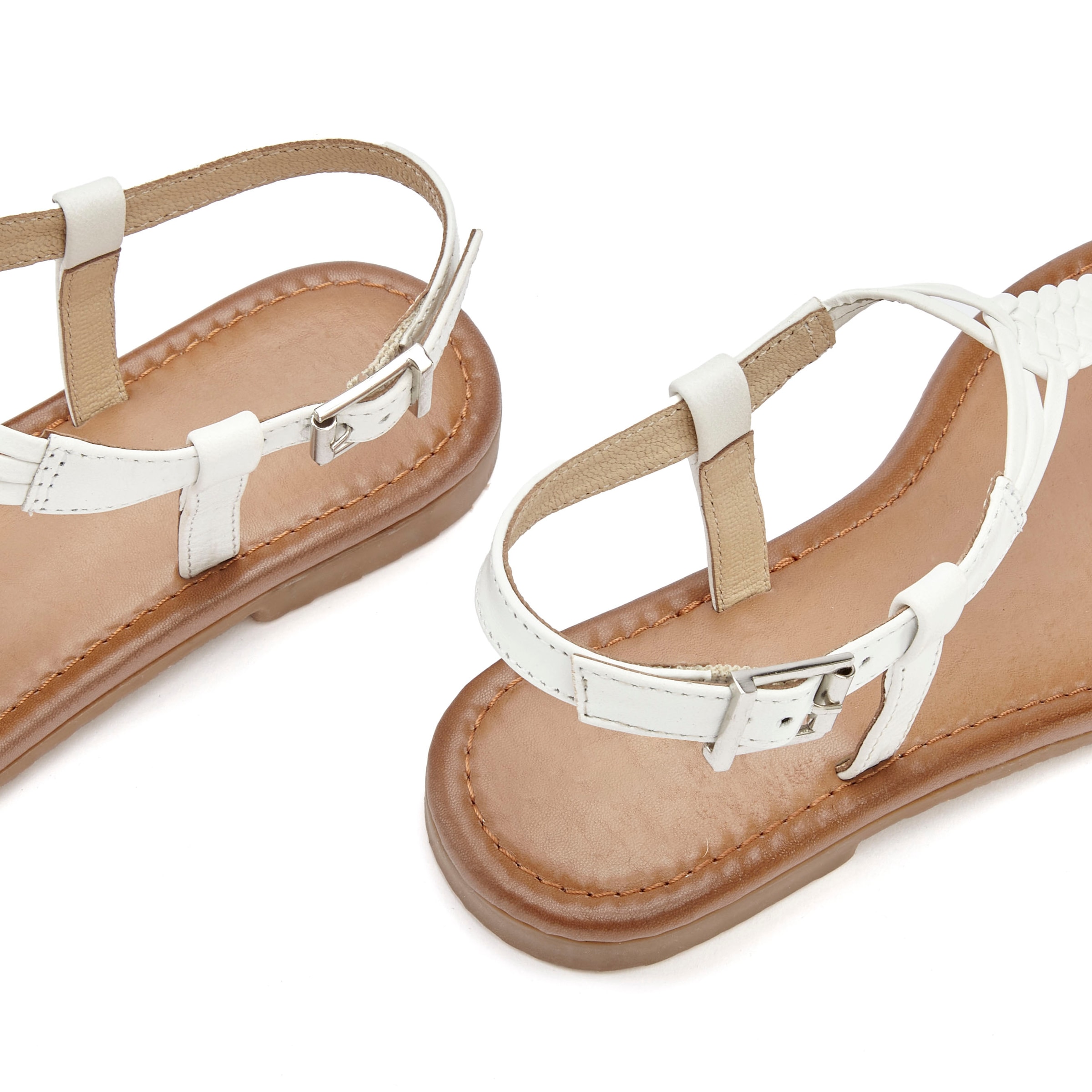 Vivance Zehentrenner, Sandalette, Sommerschuh,Sandale aus Leder mit Flecht-Optik