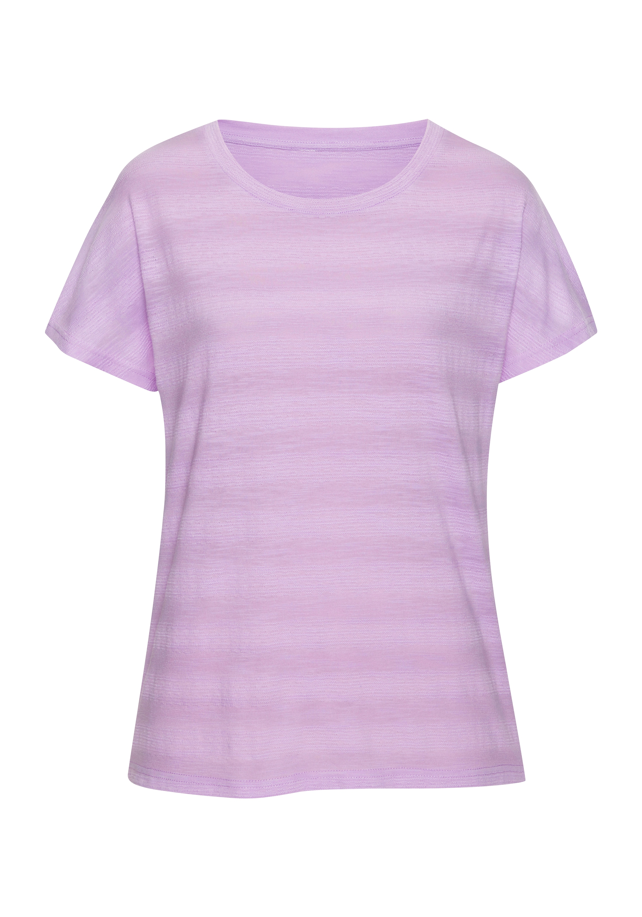 Vivance T-Shirt »mit modischer Strukturoptik«, (2er-Pack), aus pflegeleichter Qualität mit Baumwolle