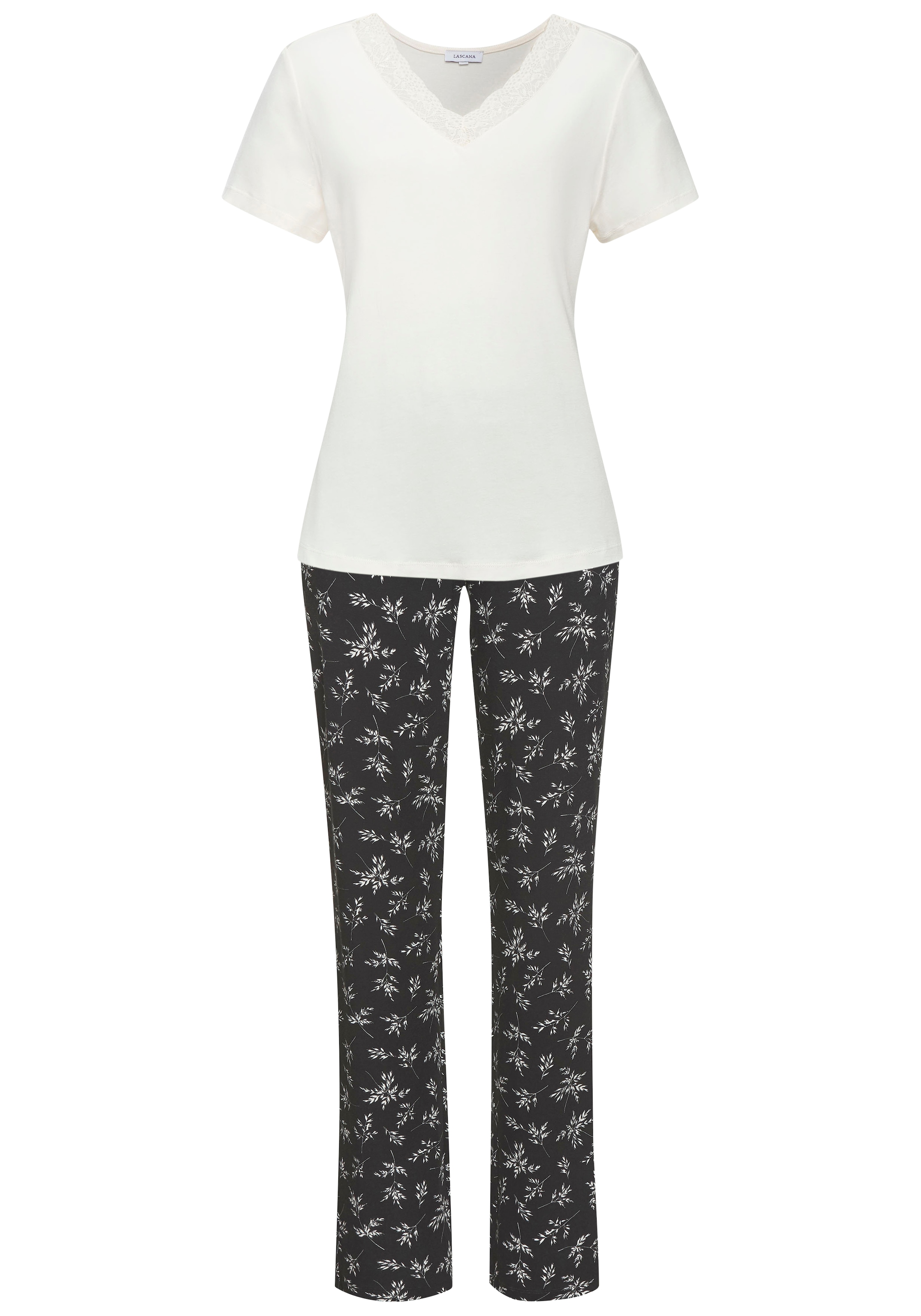 Vivance Dreams Pyjama, (Set, 2 tlg.), mit süßem Blumen-Print