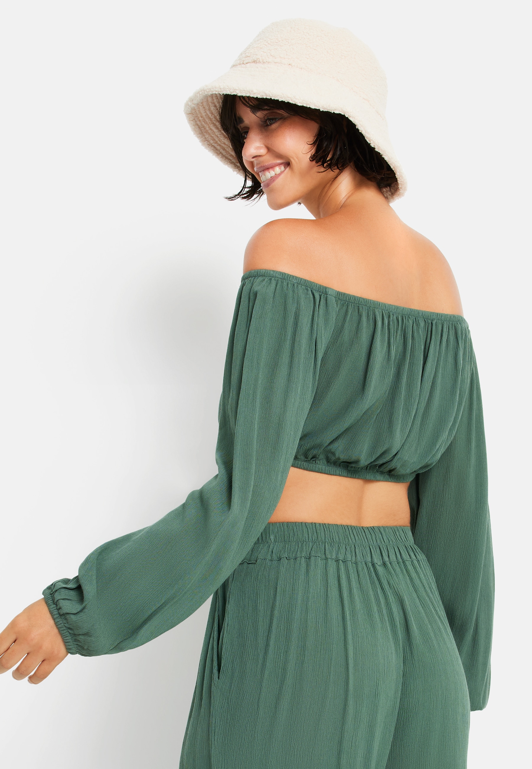 LSCN by LASCANA Carmenbluse, in verkürzter Länge
