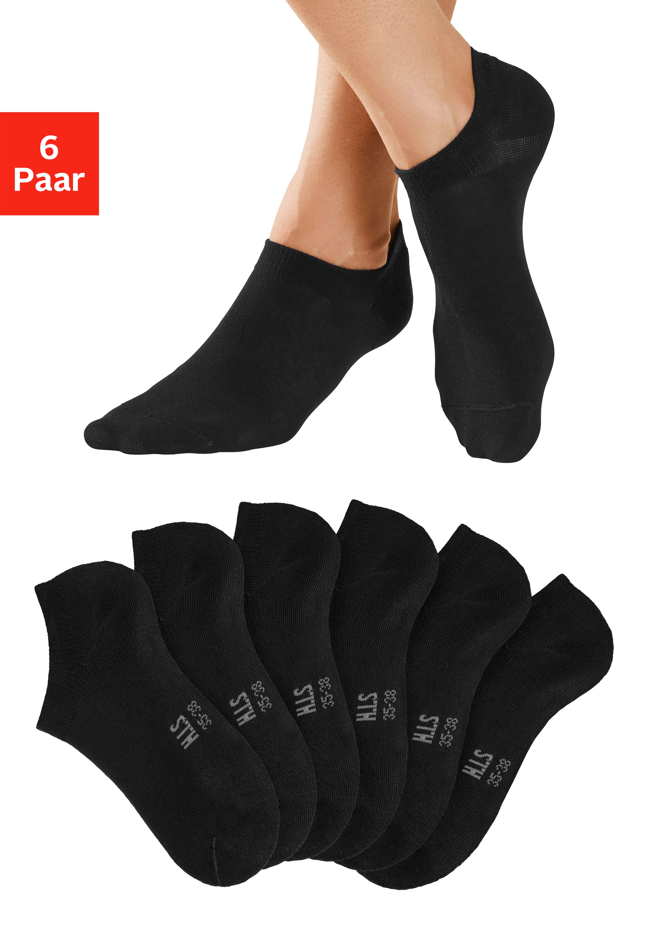 H.I.S Sneakersocken, (Packung, 6 Paar), mit besonders kurzem Schaft