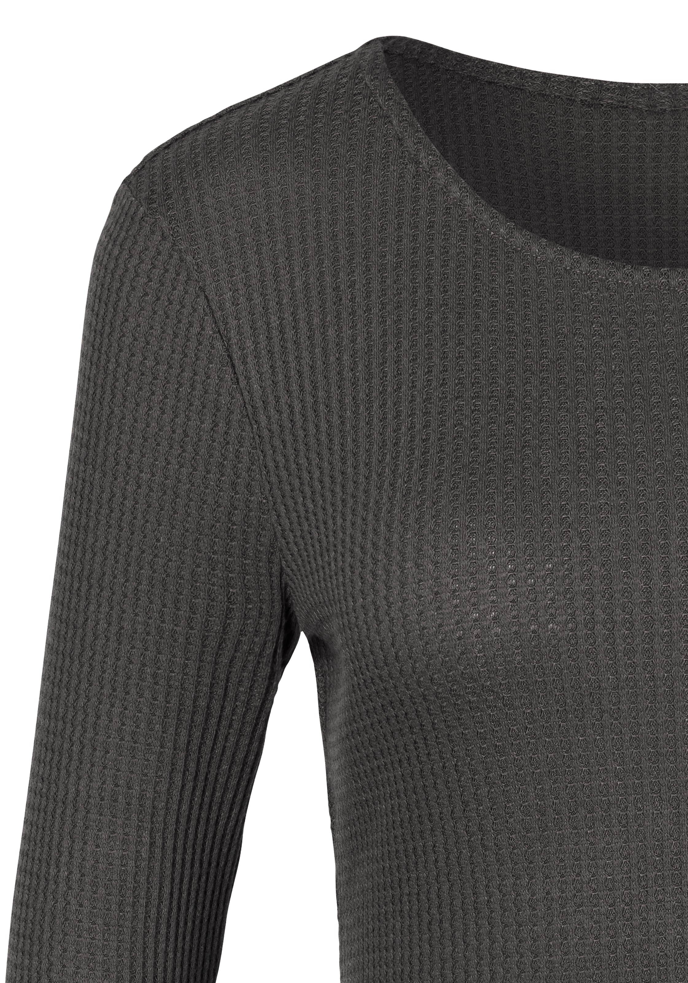 LASCANA Langarmshirt »in modischer Piqué-Optik«, (2er-Pack), aus weicher Qualität mit Viskose