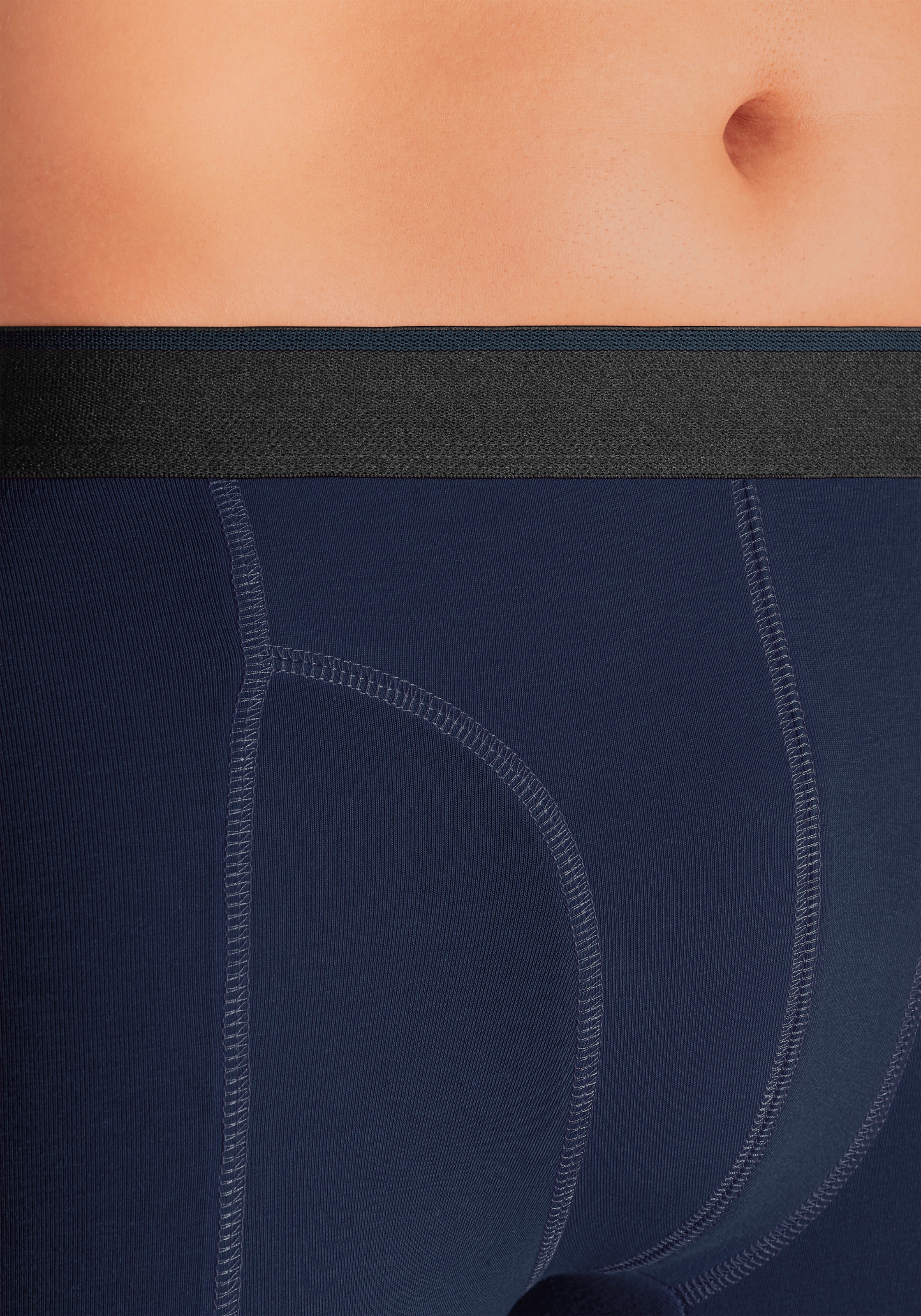 AUTHENTIC LE JOGGER Langer Boxer Packung, 5 Stk. mit zweifarbigem Webbund und längerem Bein