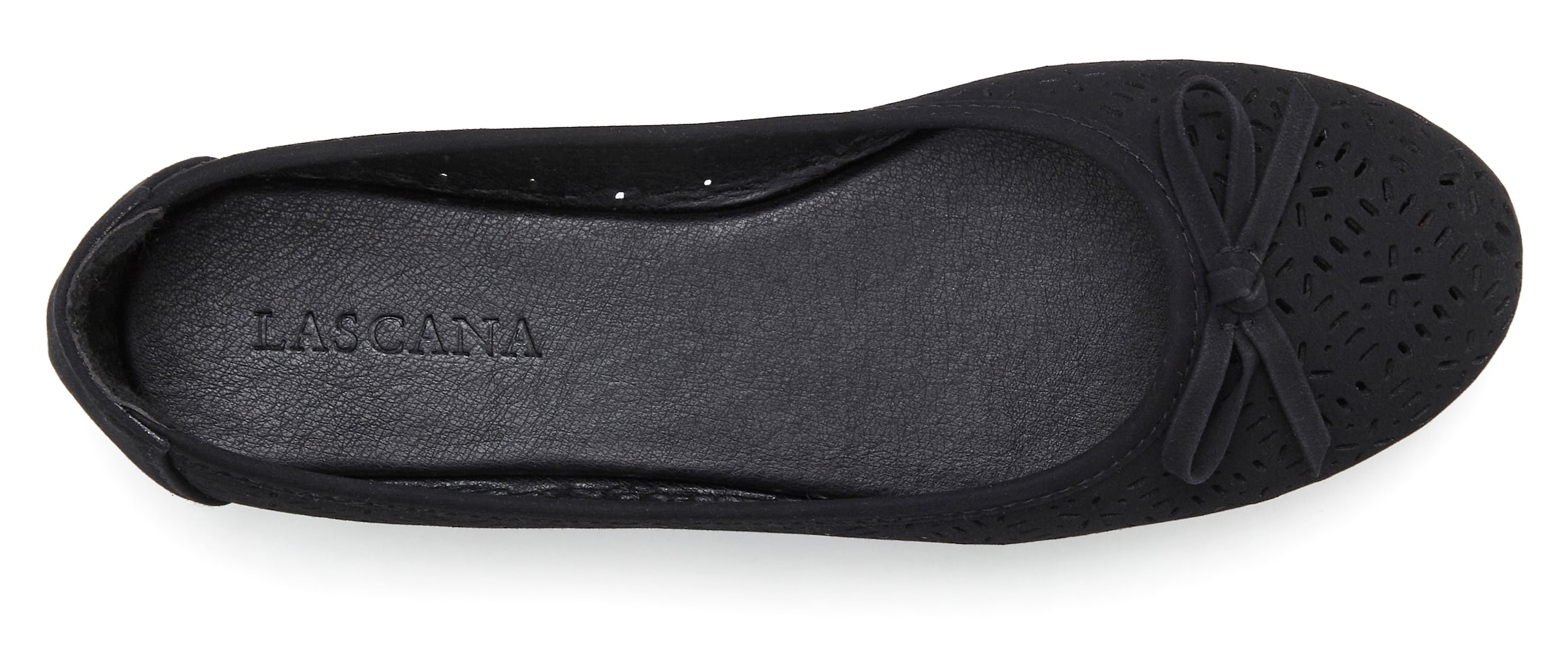 LASCANA Ballerina, Freizeitschuh, Slipper, Halbschuh mit kleinen Cut-Outs VEGAN