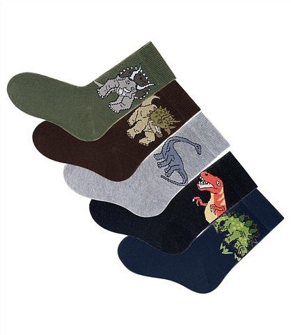 H.I.S Socken »Kindersocken Jugendliche Motivsocken« Packung, 5 Paar tlg. mit Dinosauriermotiven