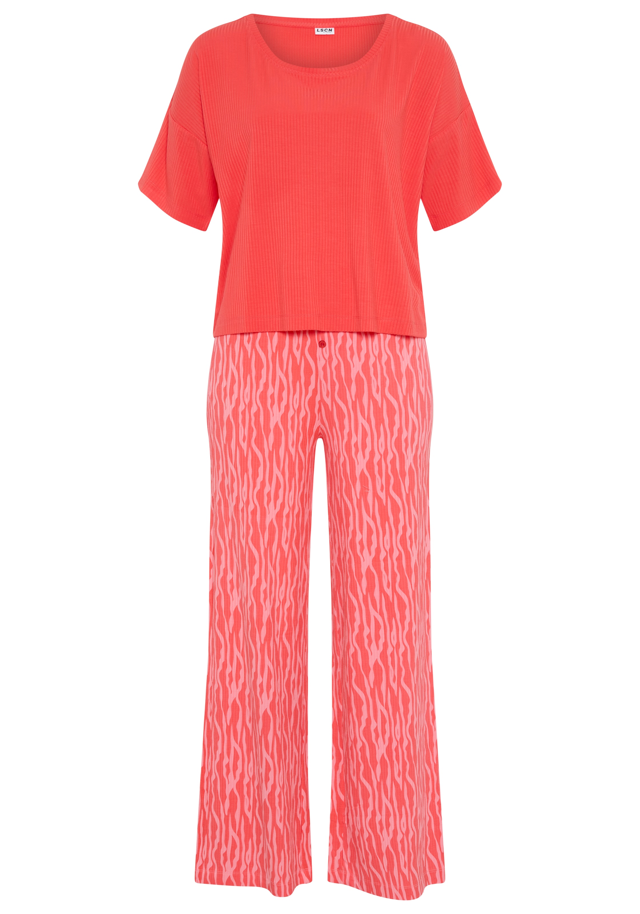LSCN by LASCANA Pyjama 2 mit kleiner Zierknopfleiste