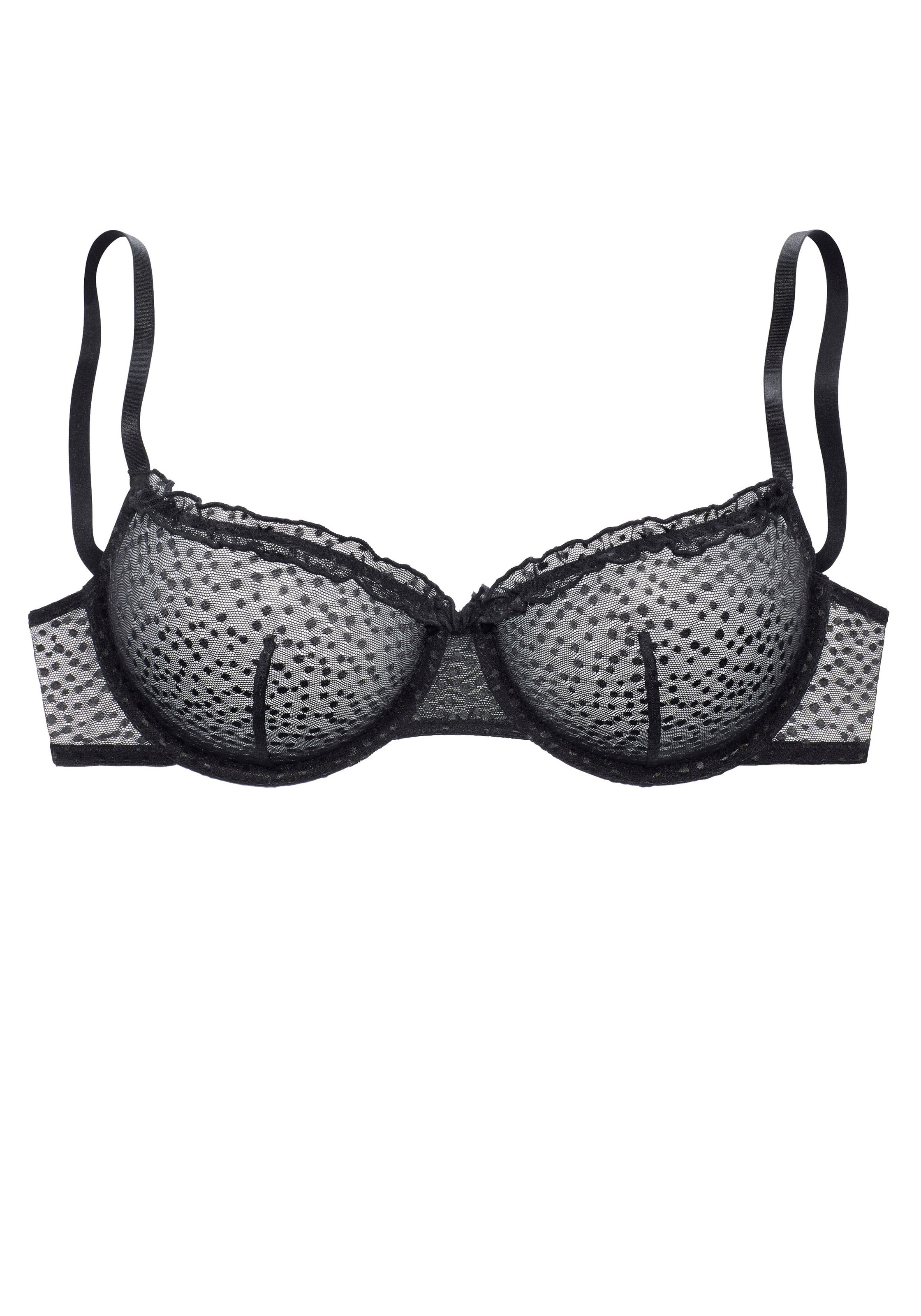 Vivance Bügel-BH, in dezent transparentem Mesh mit Rüschen, Dessous