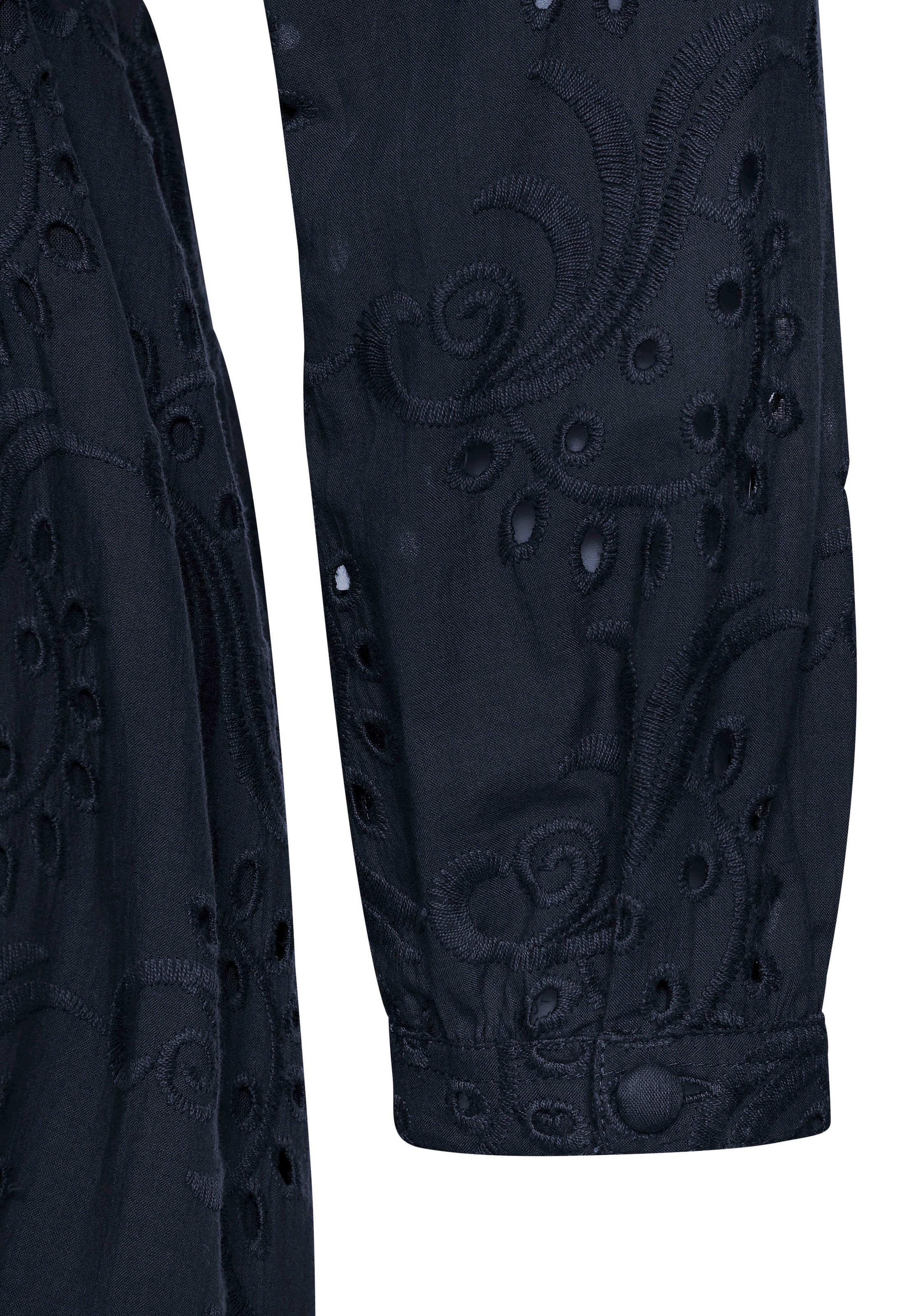 LASCANA Blusenkleid, (mit Bindegürtel), und Lochstickerei, Spitzenkleid