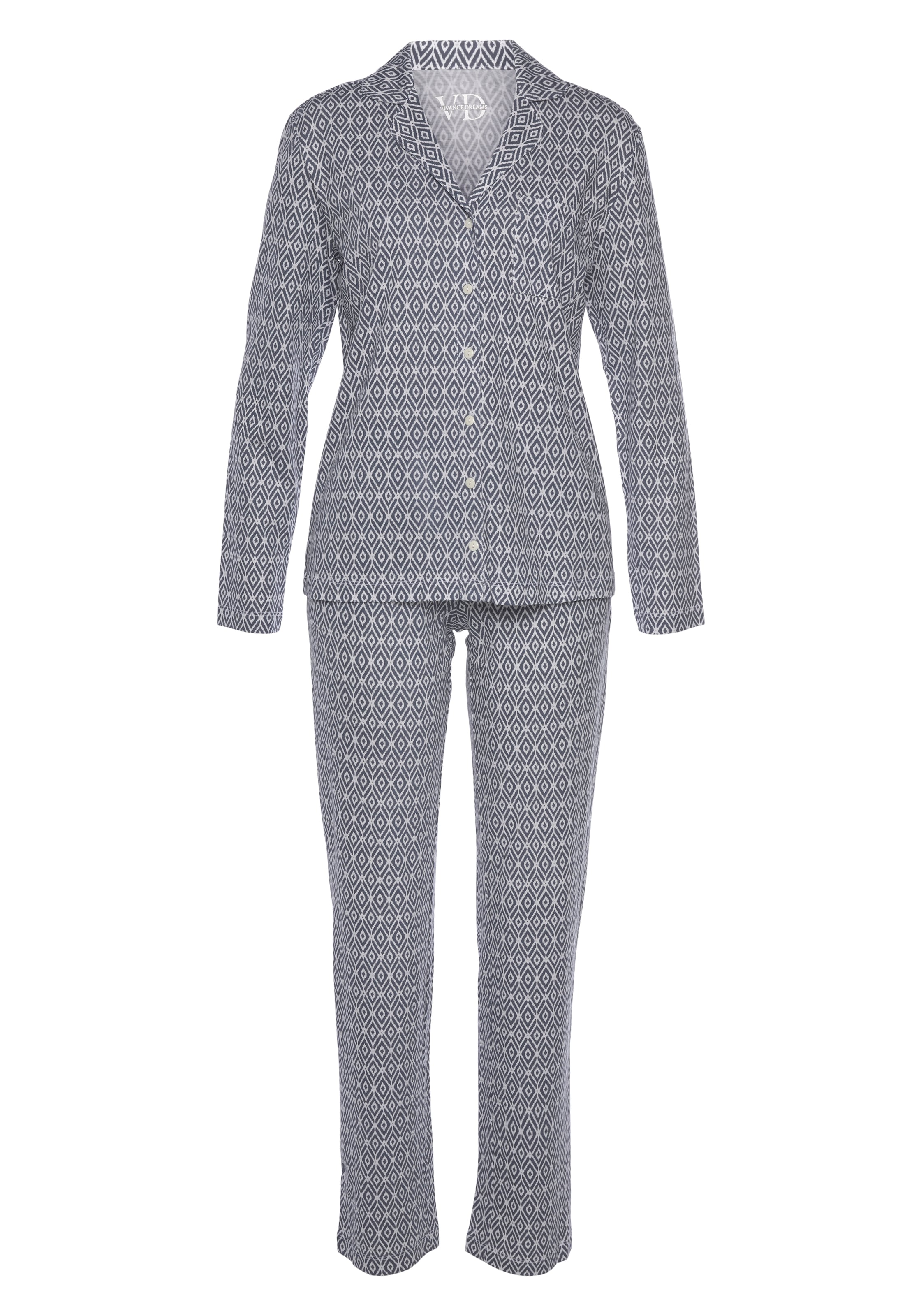 Vivance Dreams Pyjama, (2 tlg.), in schönem Muster