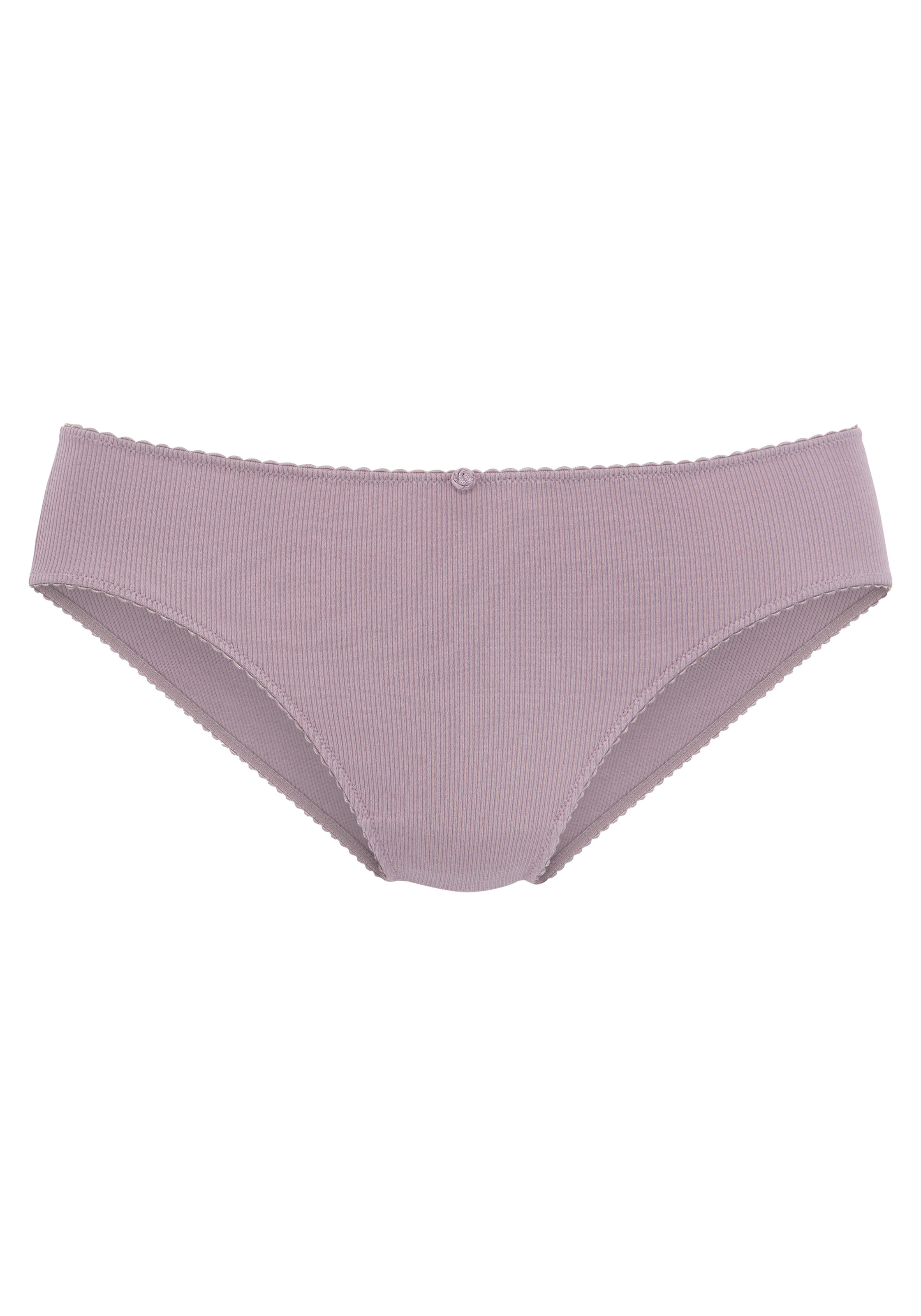 Vivance Jazz-Pants Slips, (3er-Pack), aus weicher und elastischer Rippware, mit zartem Röschen vorn
