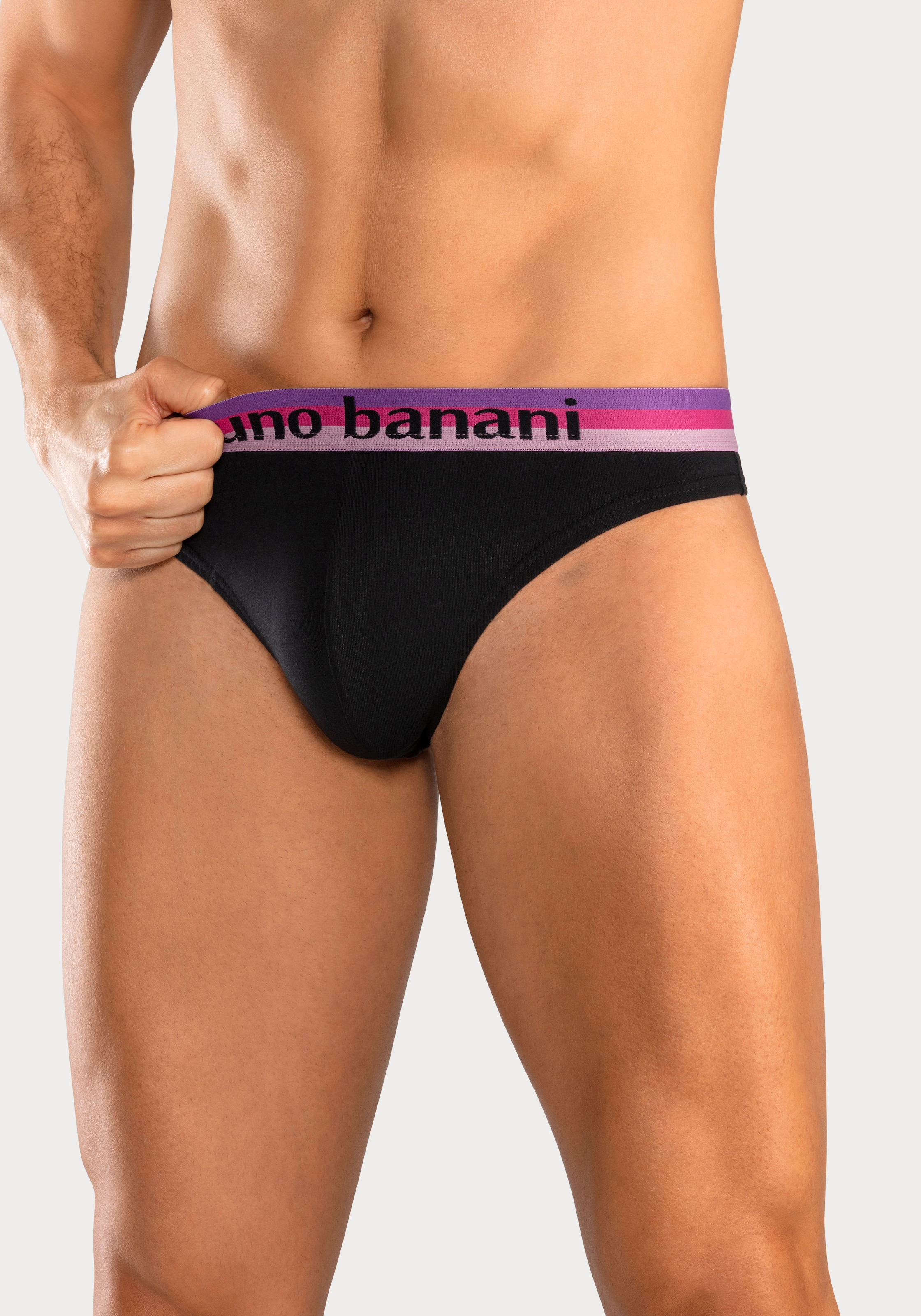 Bruno Banani String, (Packung, 5 St.), mit Streifen Logo Webbund