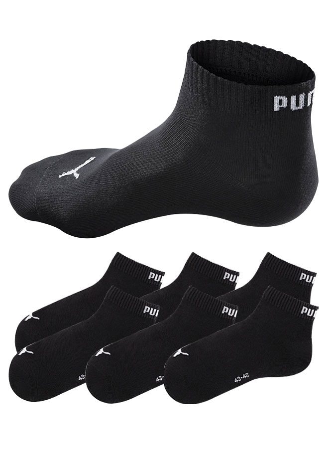 PUMA Kurzsocken »PUMA UNISEX QUARTER PLAIN 6P ECOM« 6 Paar, 6 Stk. tlg. mit Rippbündchen
