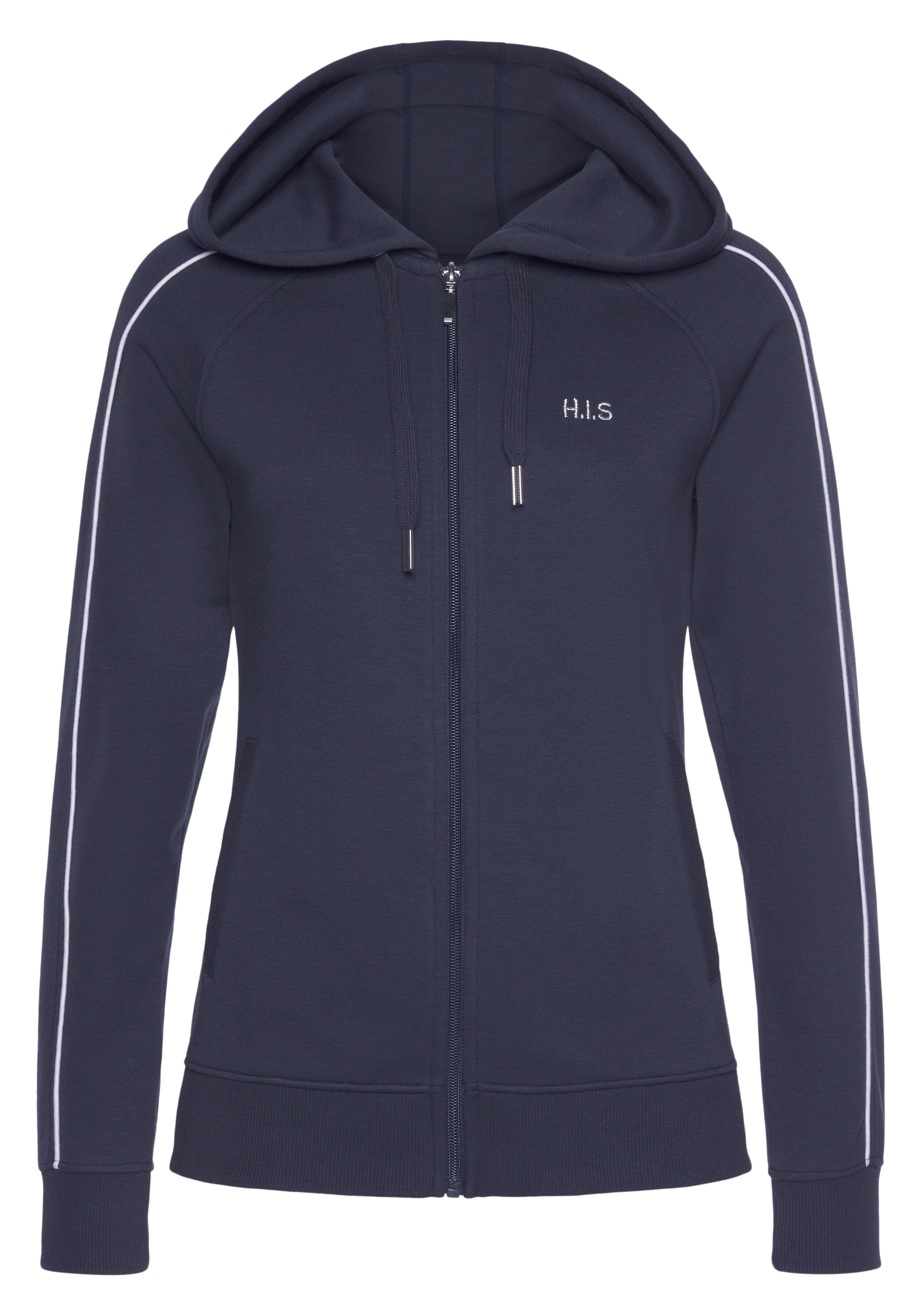 H.I.S Kapuzensweatjacke, mit Piping an den Ärmeln, Loungeanzug
