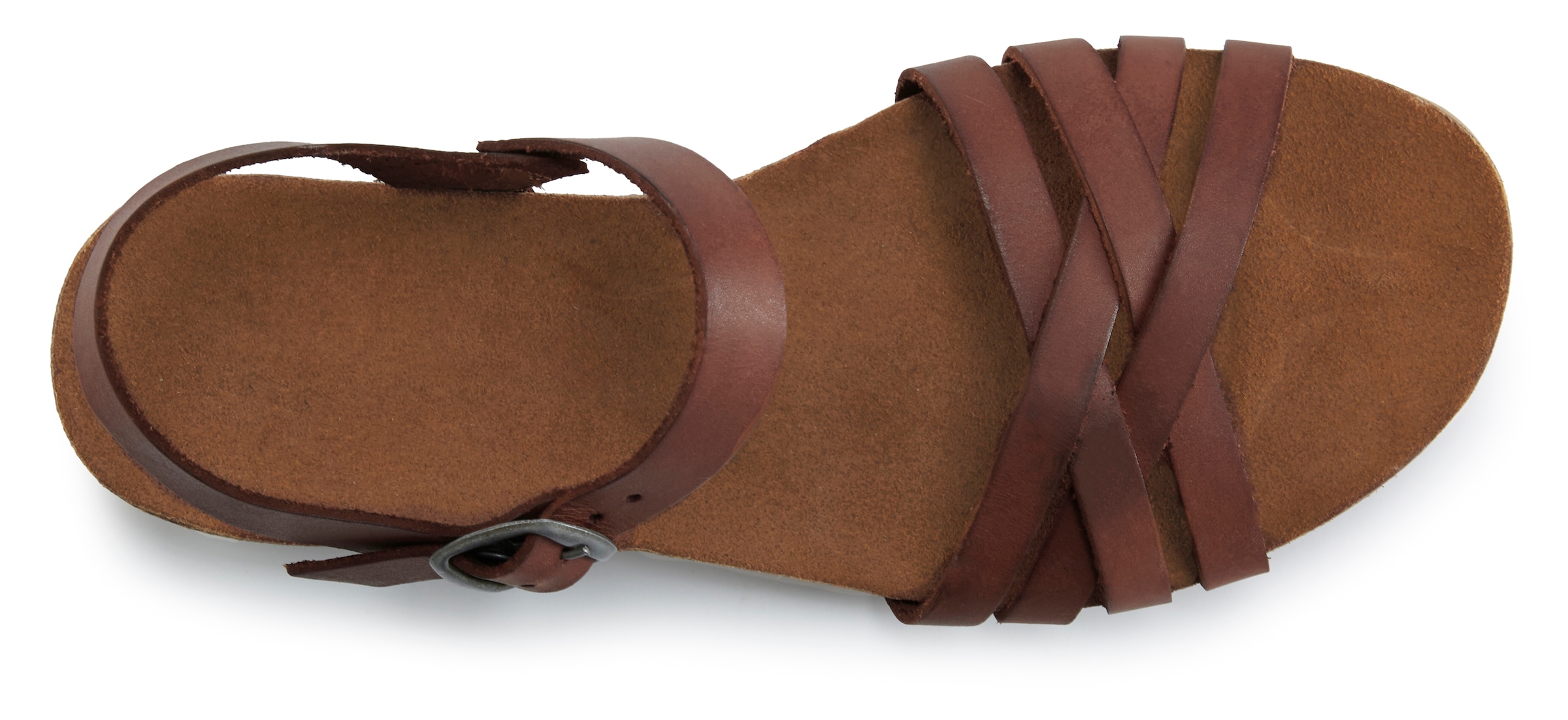 LASCANA Sandale »Sandalette, Sommerschuh,«  aus Leder mit komfortablem Korkfußbett