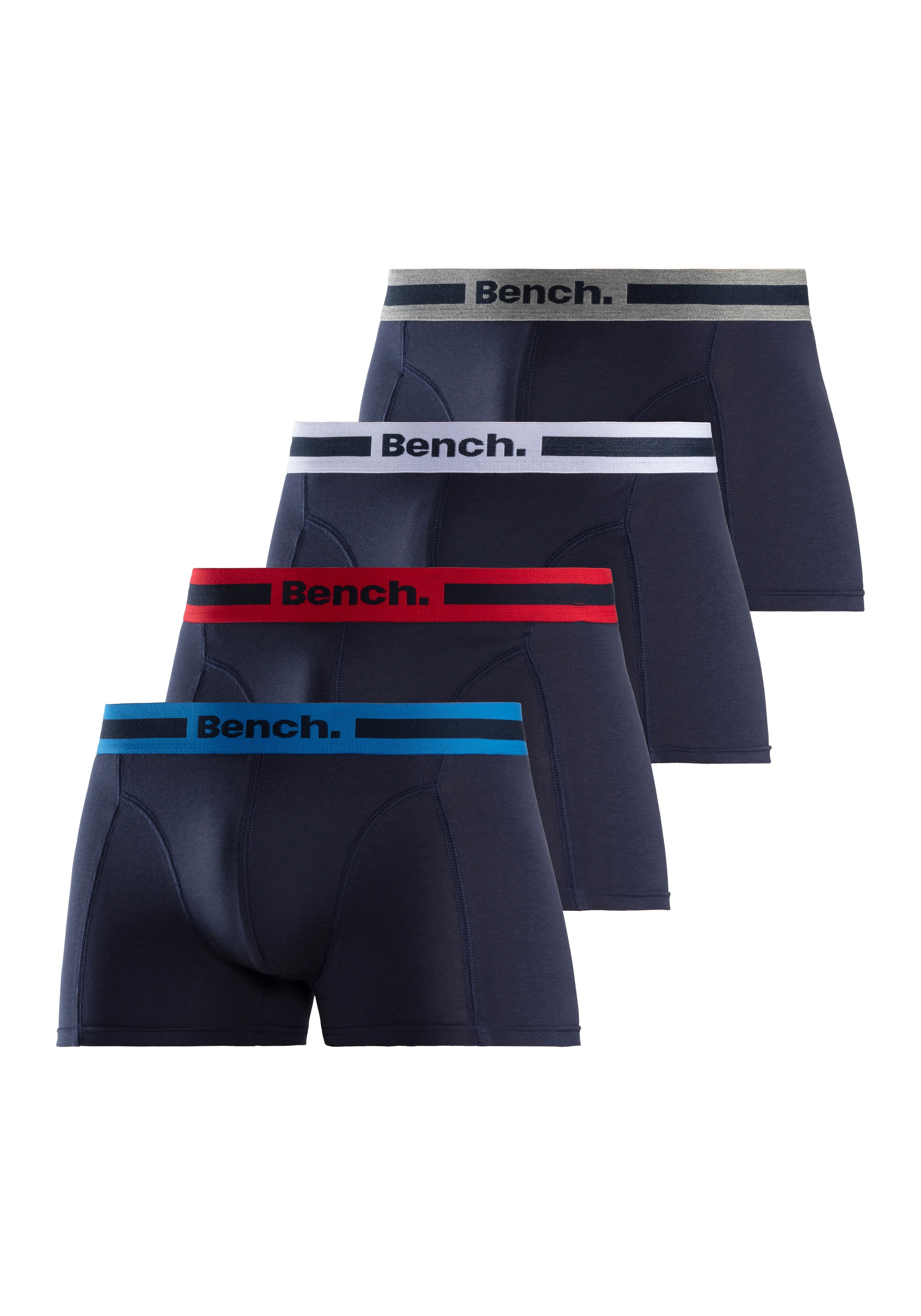 Bench. Boxer »Boxershorts für Herren«, (Packung, 4 St.), Unterhosen mit Overlock-Nähten vorn