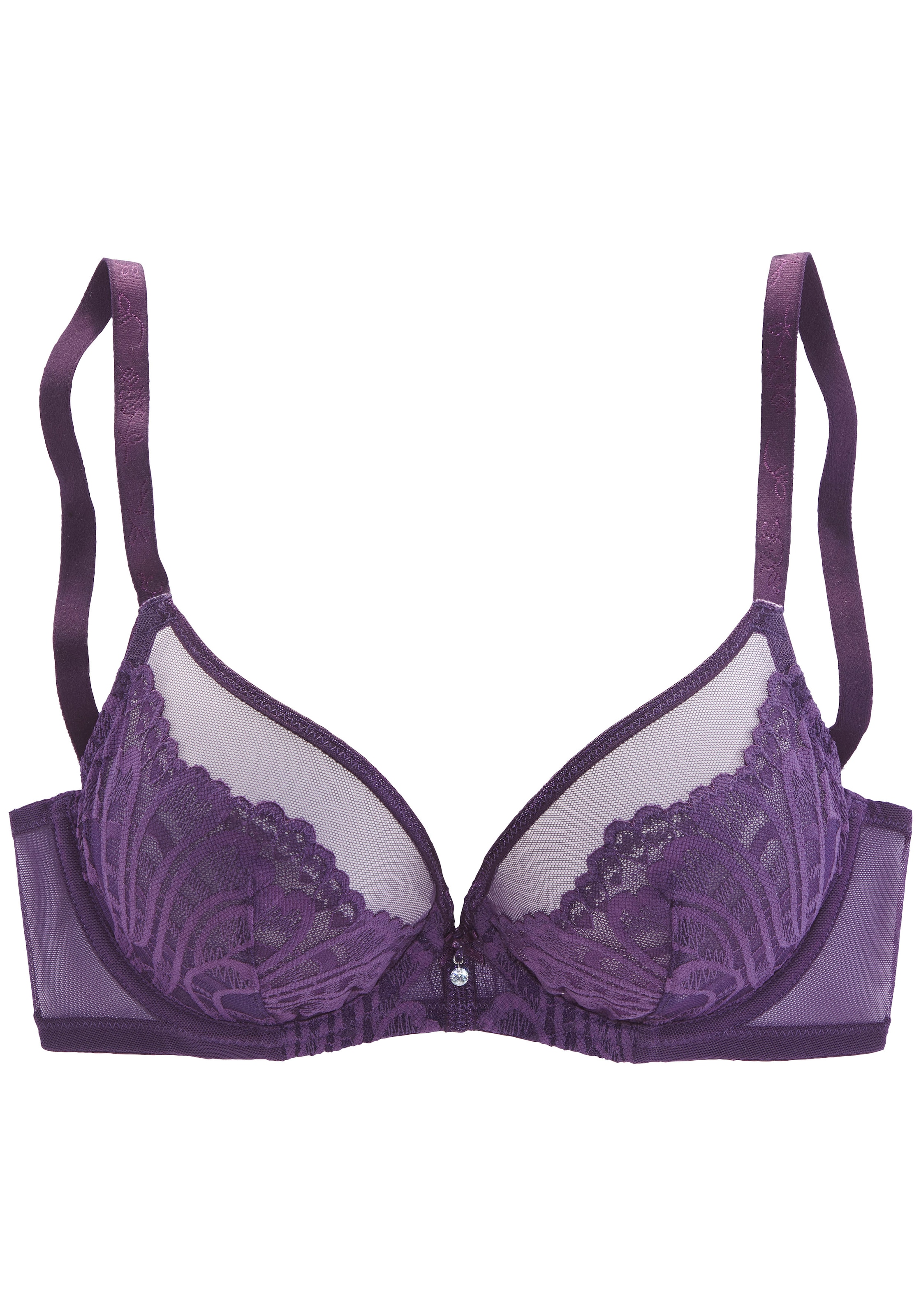 LASCANA Bügel-BH »Flora«, mit feiner Spitze und edlem Glitzeraccessoire, sexy Dessous