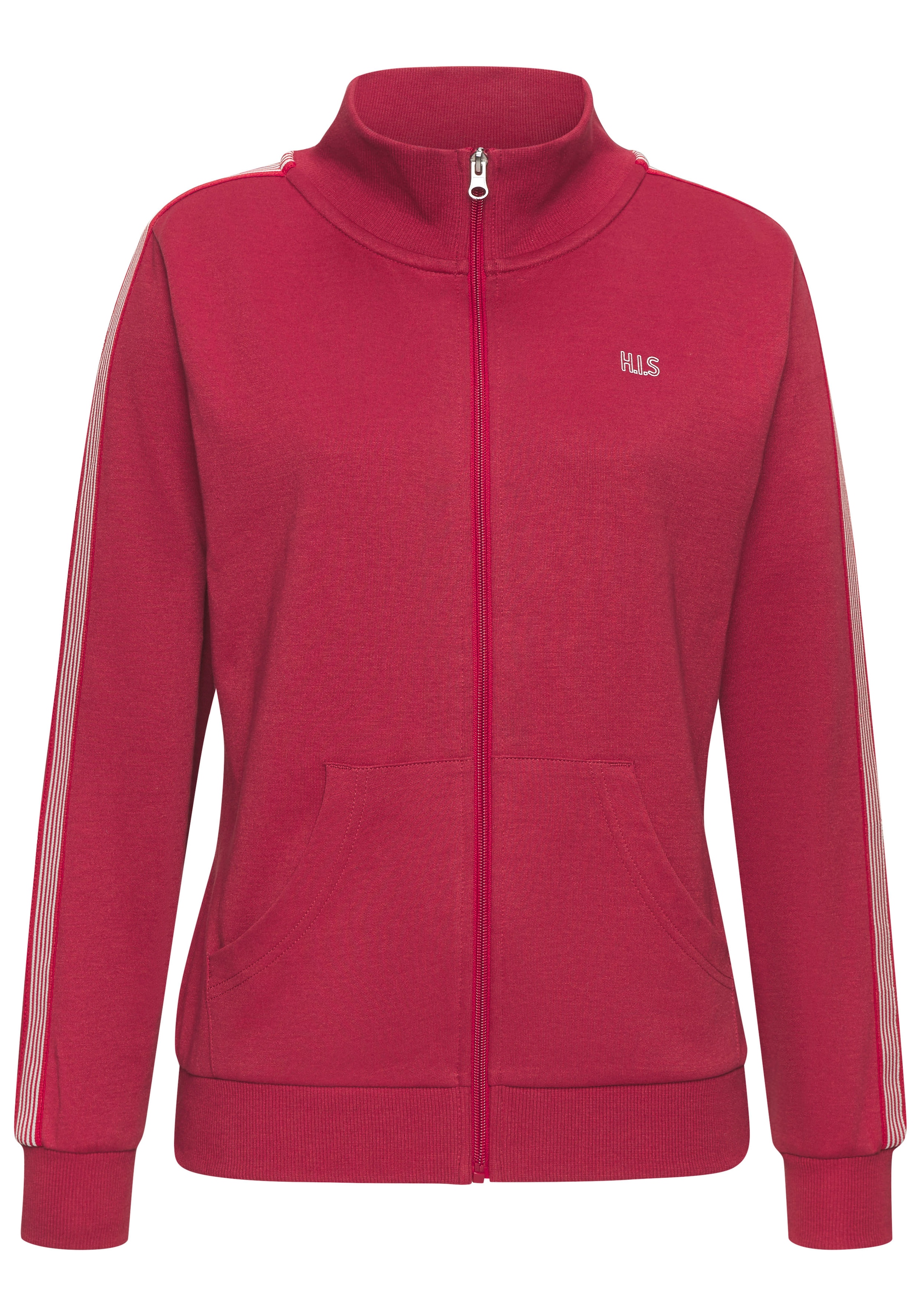 H.I.S Sweatjacke mit gestreiftem Tape an den Ärmeln