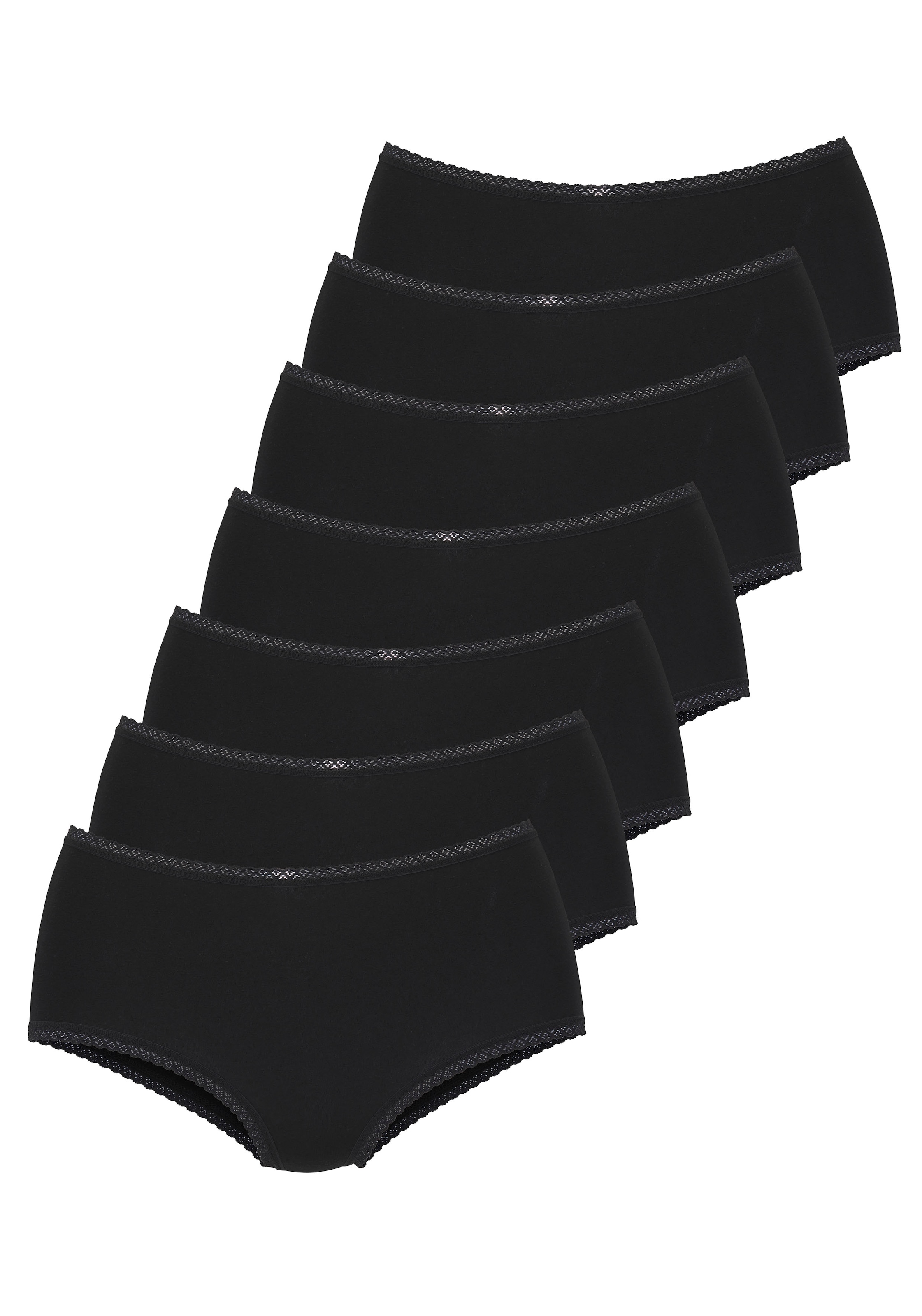 Vivance Taillenslip 7er-Pack,  aus weicher Baumwollqualität mit feiner Spitzeneinfassung