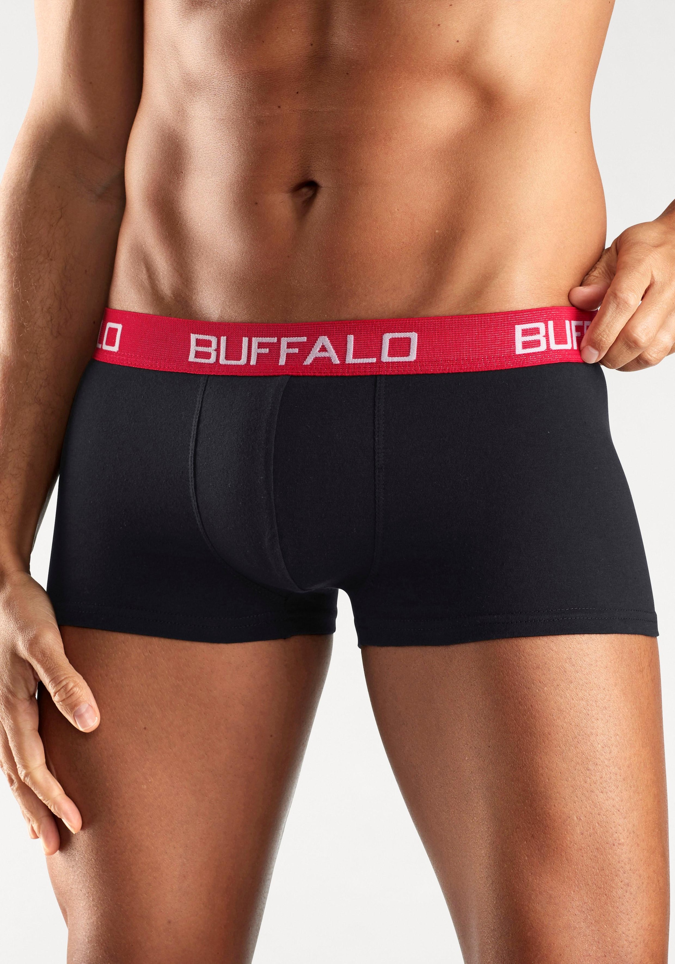 Buffalo Hipster, (Packung, 4 St.), knapp sitzende Boxershorts mit Kontrastbund aus Baumwollmischung