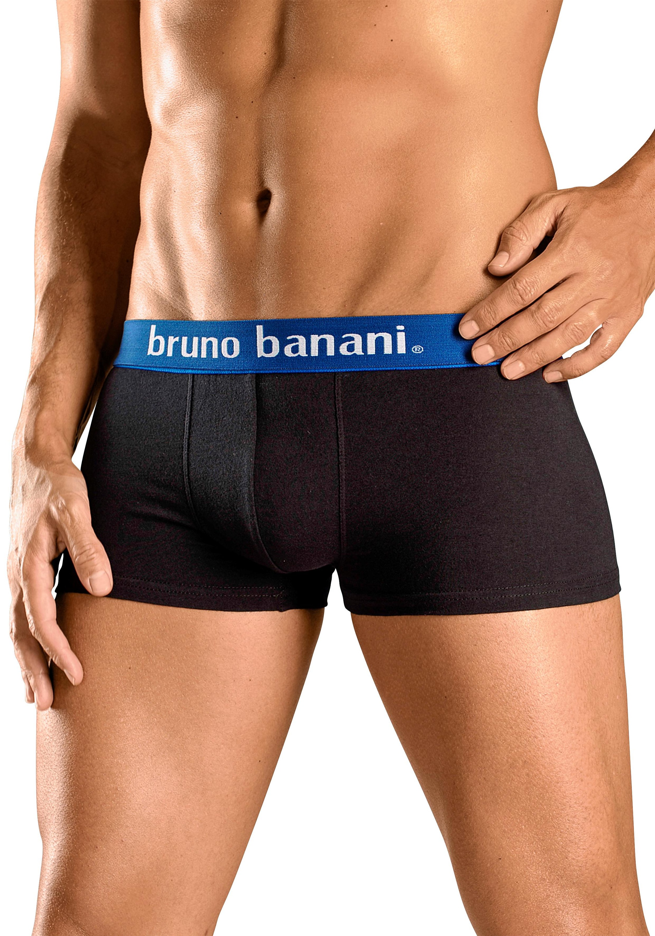 Bruno Banani Hipster, (Packung, 4 St.), knapp sitzende Boxershorts in uni oder gemustert aus Baumwollmischung