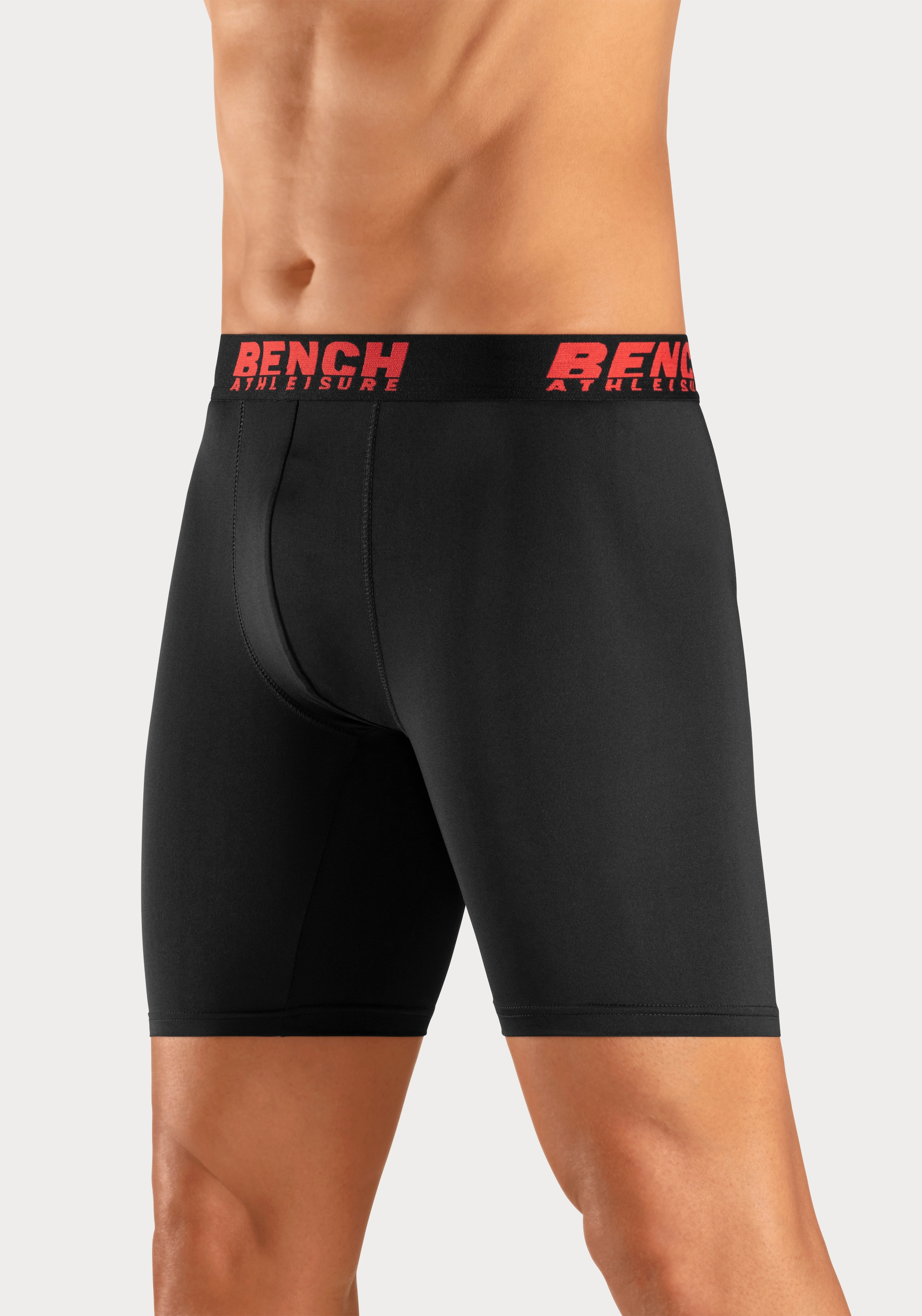 Bench. Funktionsboxer »Boxershorts für Herren«, (Packung, 2 St.), Unterhosen in sportiver Optik aus Microfaser mit längerem Bein