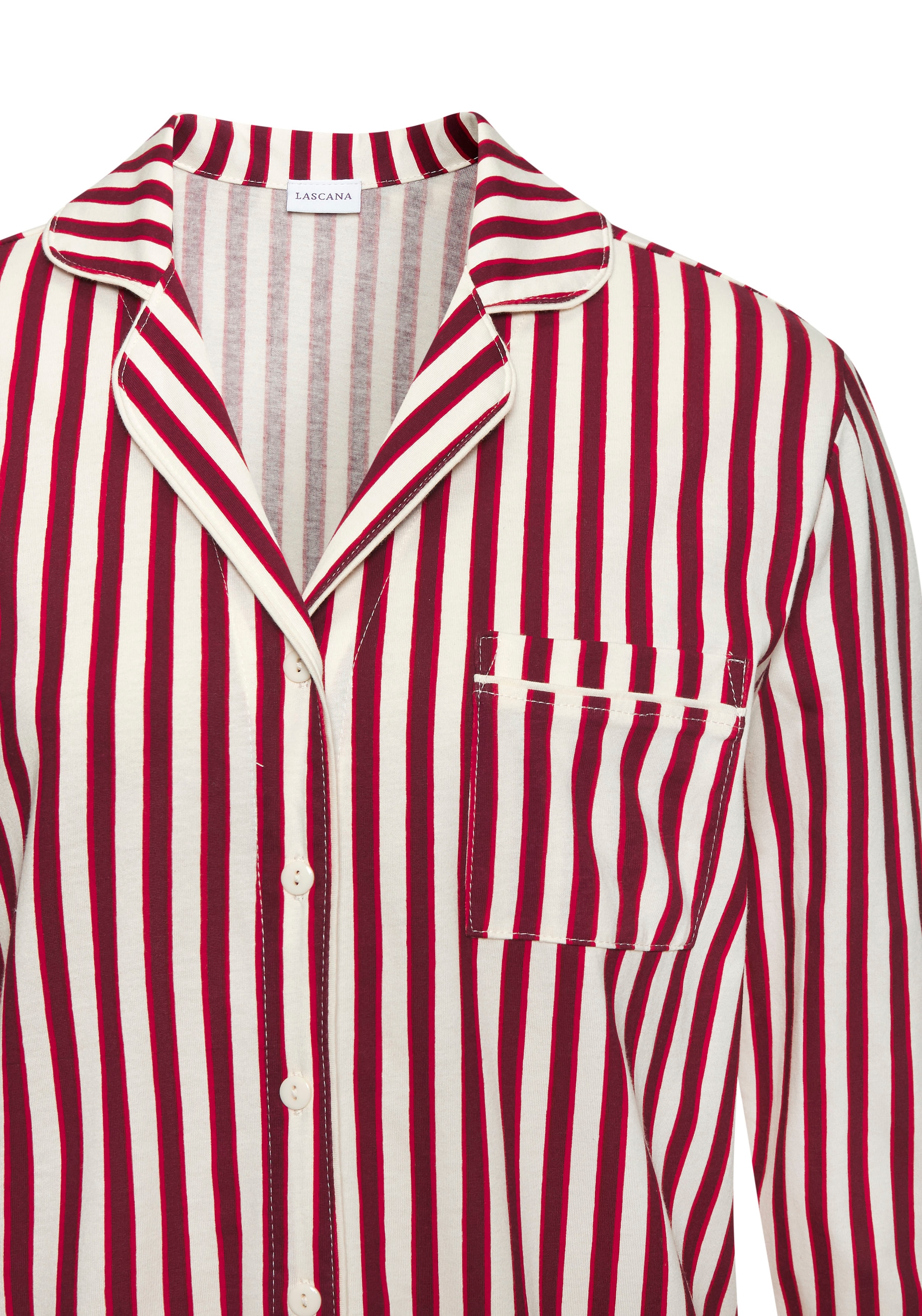 LASCANA Nachthemd Brusttasche Mit Weihnachtlichem Muster