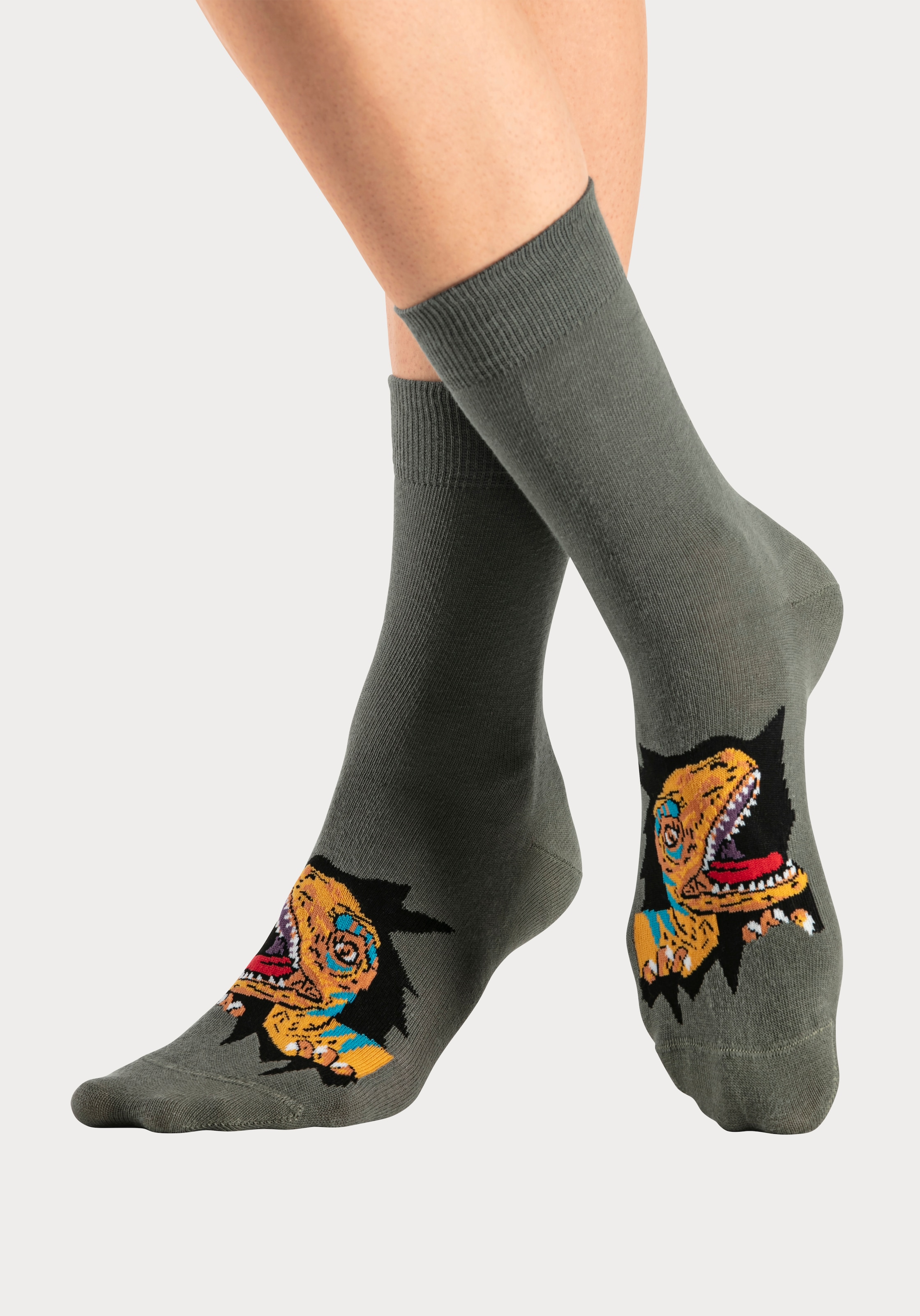 H.I.S Socken »Kinder und Jugendliche Motivsocken« Packung, 5 Stk. tlg. mit Dinosauriermotiven