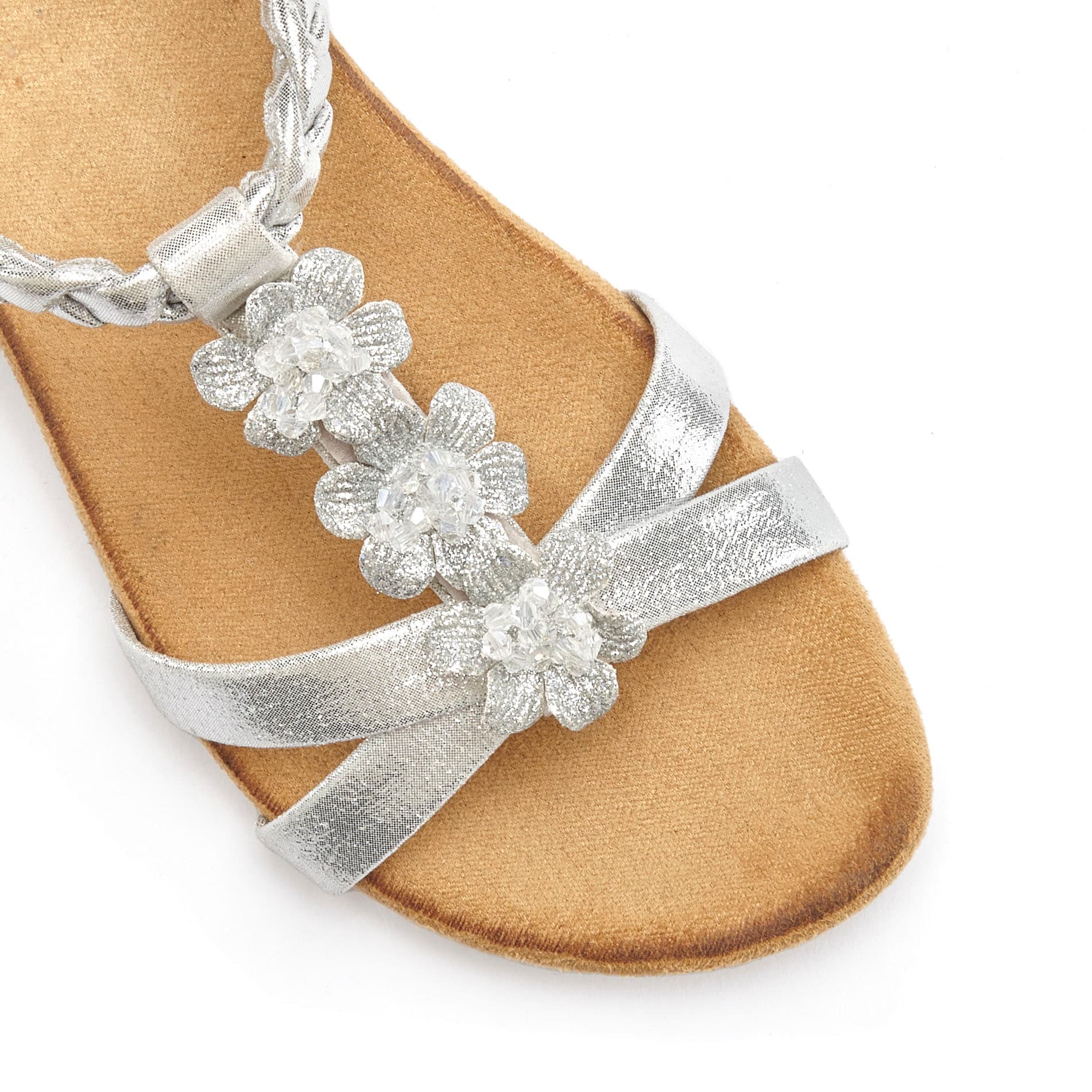 LASCANA Sandale »Sommerschuh«, Sandalette, Sommerschuh mit Schmucksteinchen und elastischem Riemchen